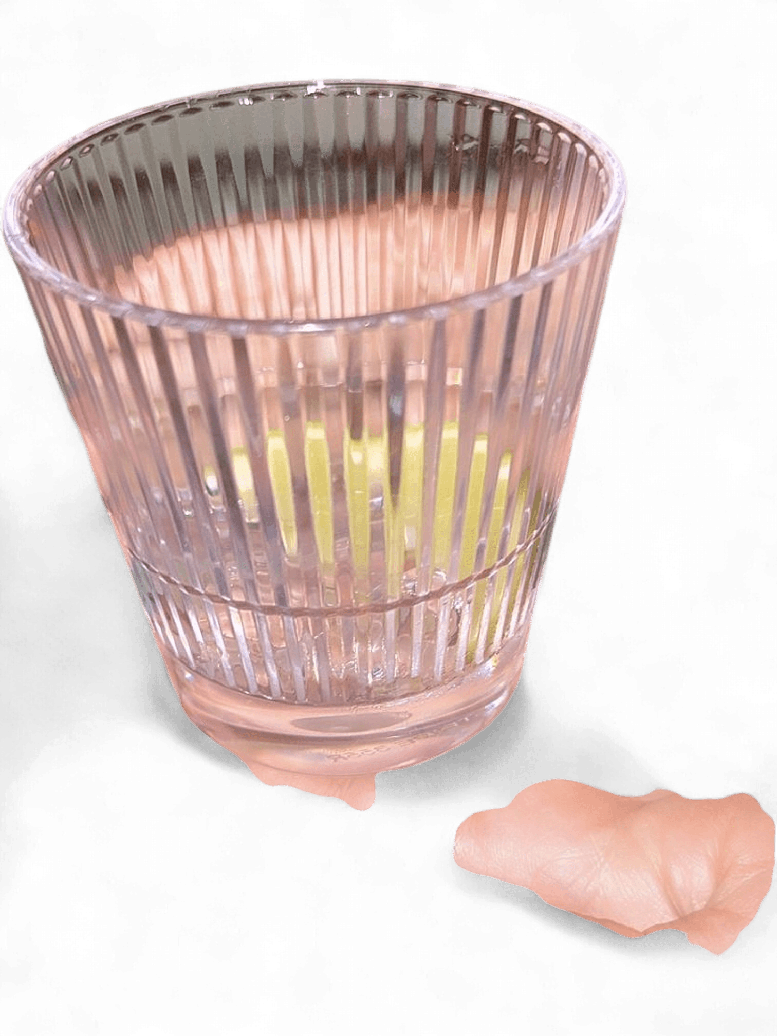 Vintage Ribbed Glass Tumbler - Clear Drinking Glass 2