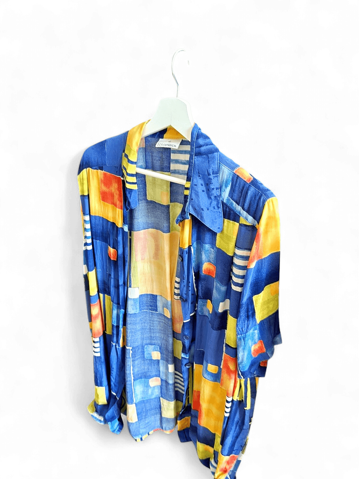 DORISSTREICH Colorful Abstract Print Button-Down Shirt - Size 48 1