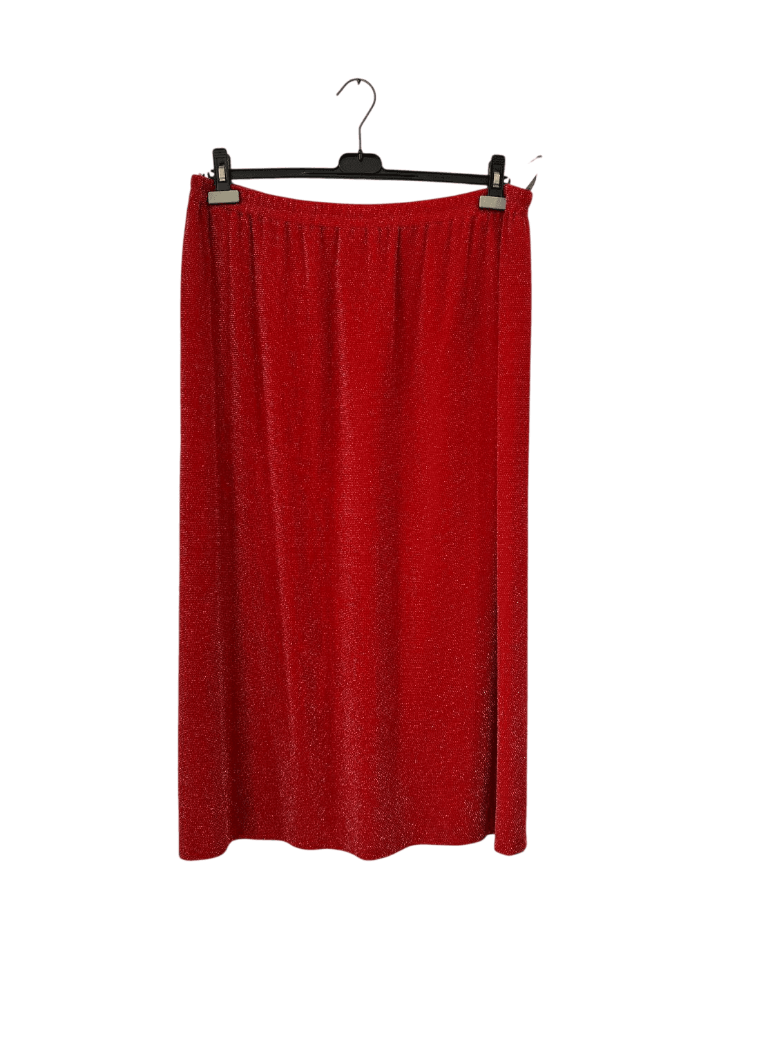 Vintage 80s Hermann Lange Red Sparkly Metallic Skirt - Size 48 2