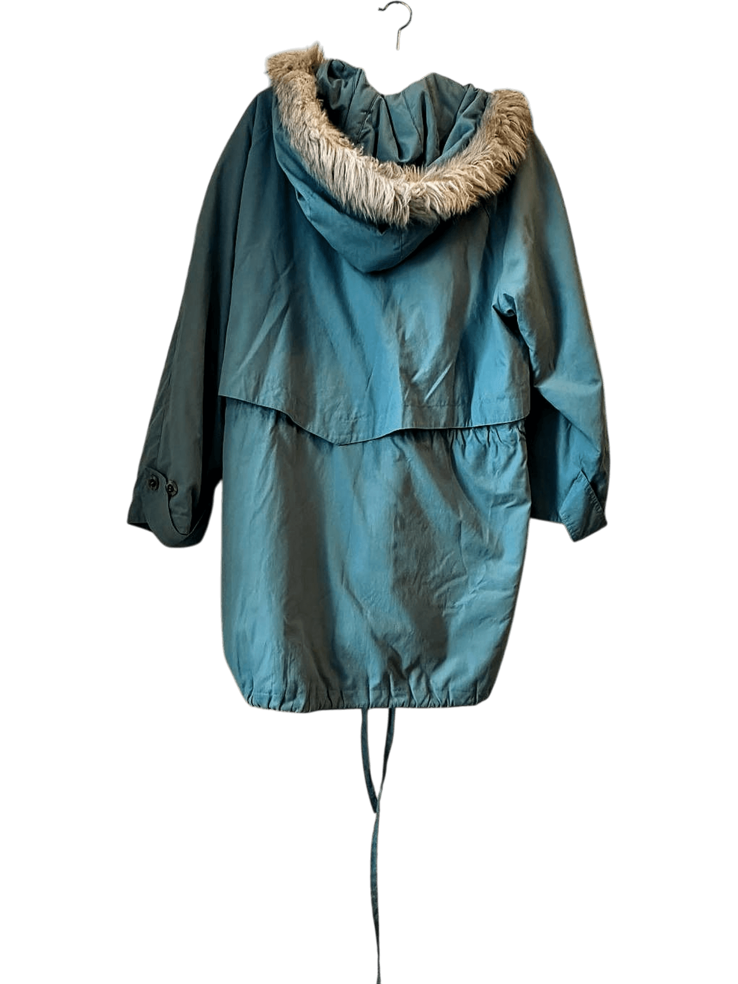 Vintage 90’e Light Blue Parka with fake Fur Hood - Size 40 2