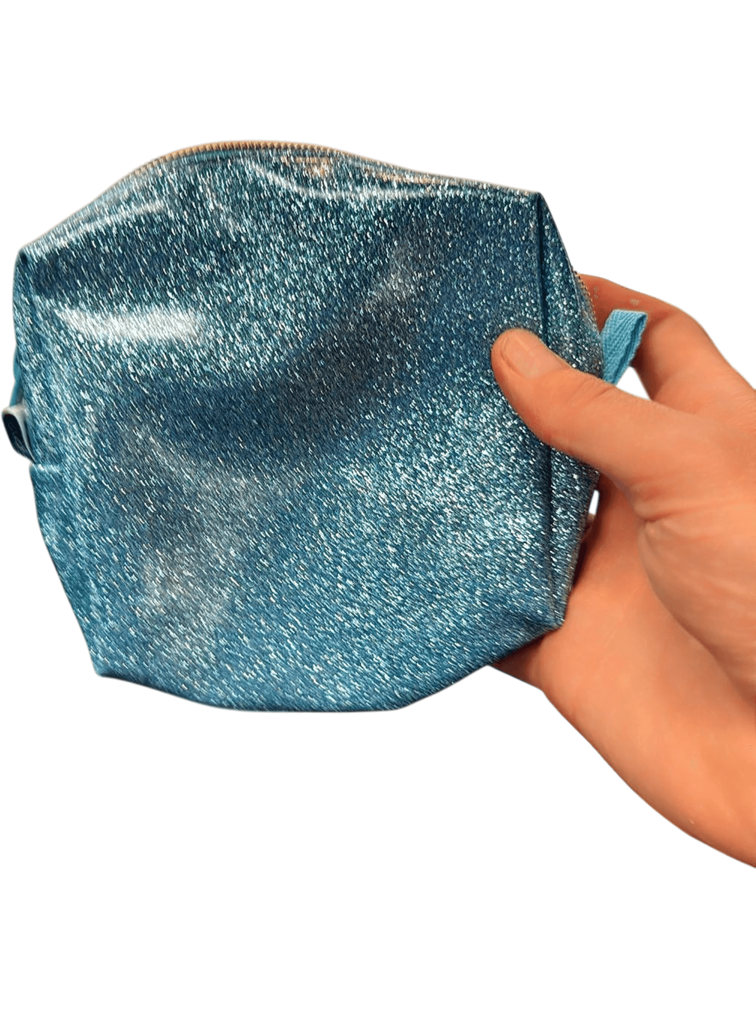 Sparkly Blue Cosmetic Pouch - Small Makeup Bag 1