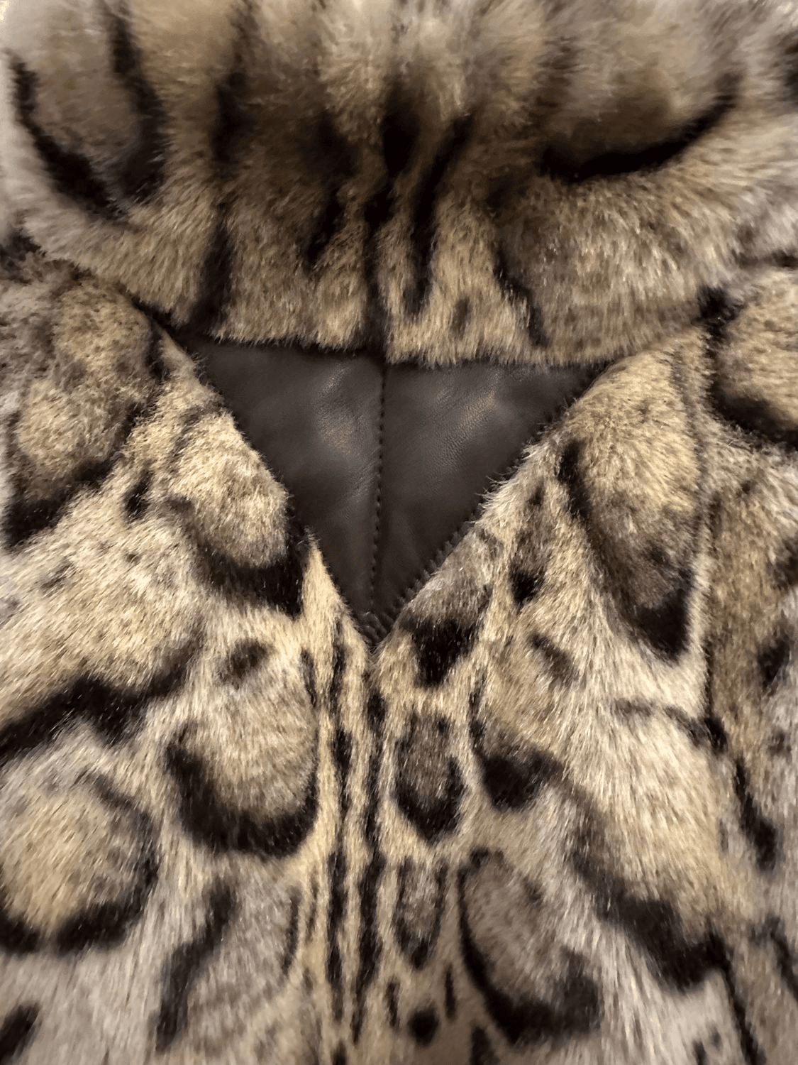 Vintage 80s Veronica Snell Design Leopard Print Faux Fur Coat - Size L - Made in Sweden 5