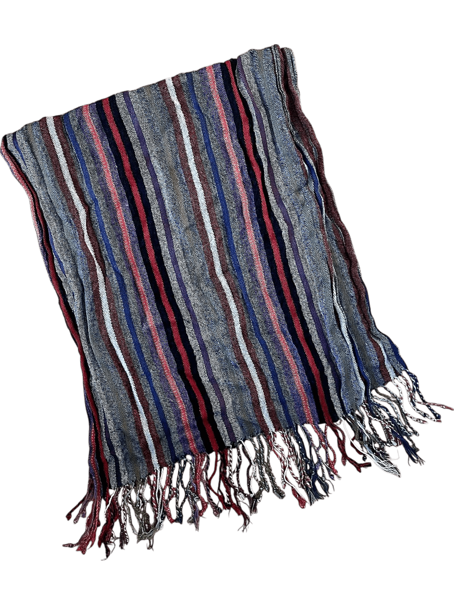 Bunter Streifenschal mit Fransen 2