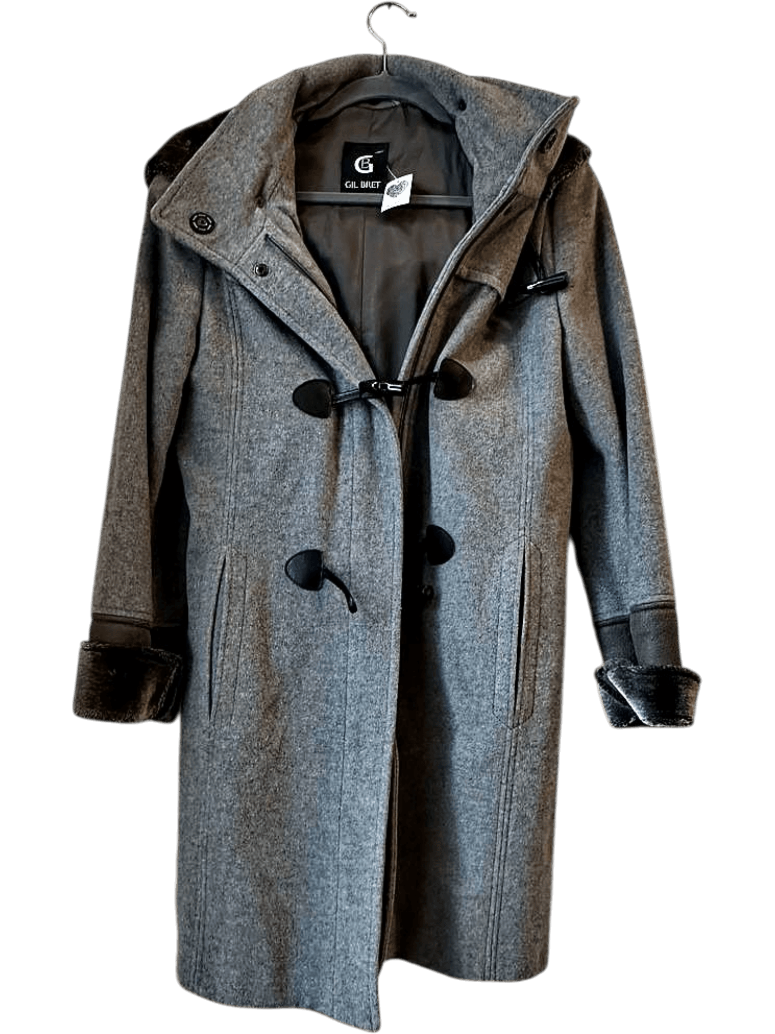 Gil Bret Grey Wool Blend Hooded Duffle Coat - Size 36 1