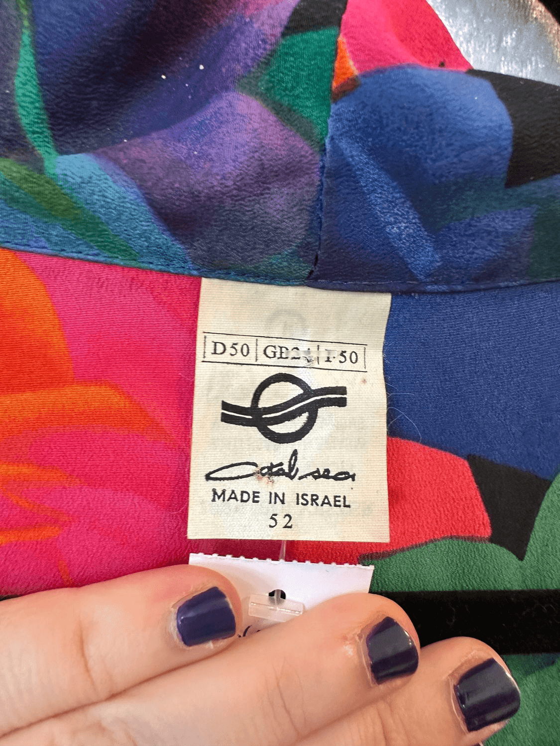 Vintage Kimono-Jacke mit buntem Blumenmuster - Größe 52 4