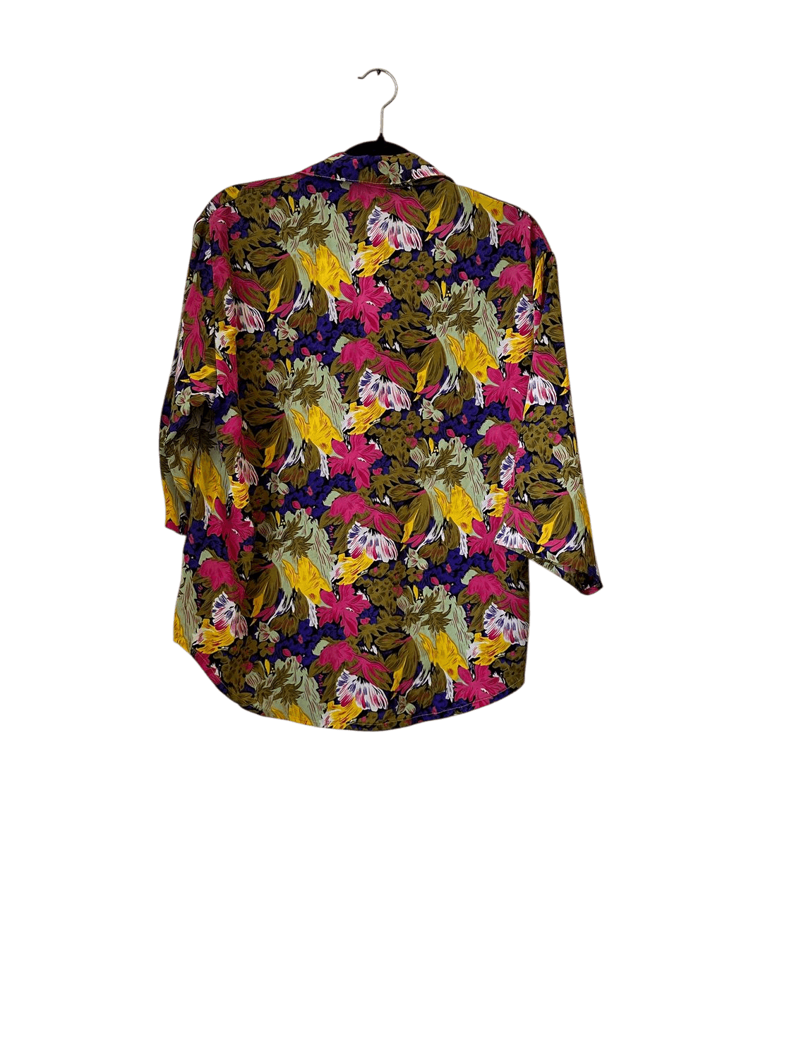 Vintage 80s Floral Print Button-Down Shirt 3