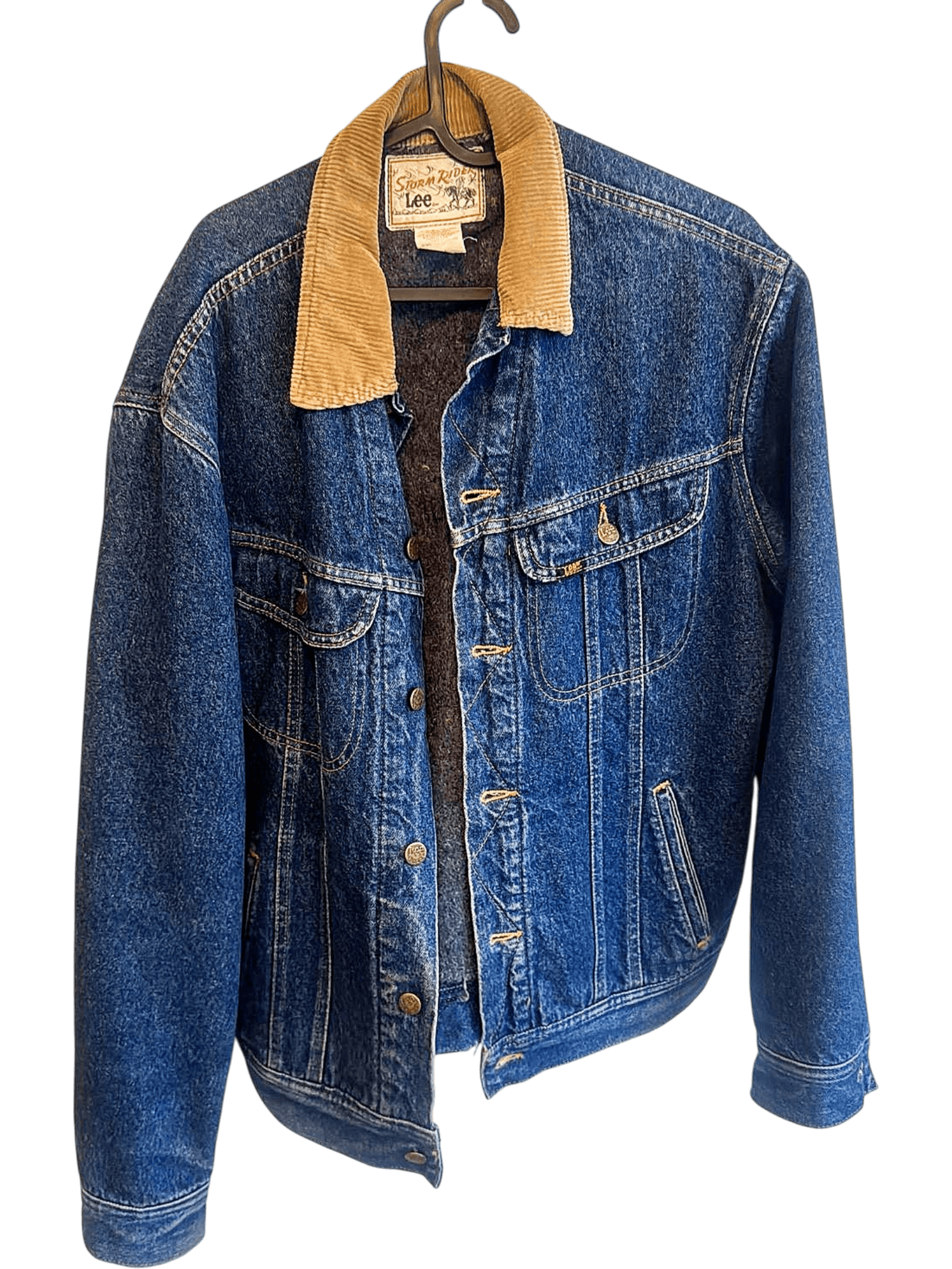 Vintage Lee Storm Rider Denim Jacket with Corduroy Collar 2