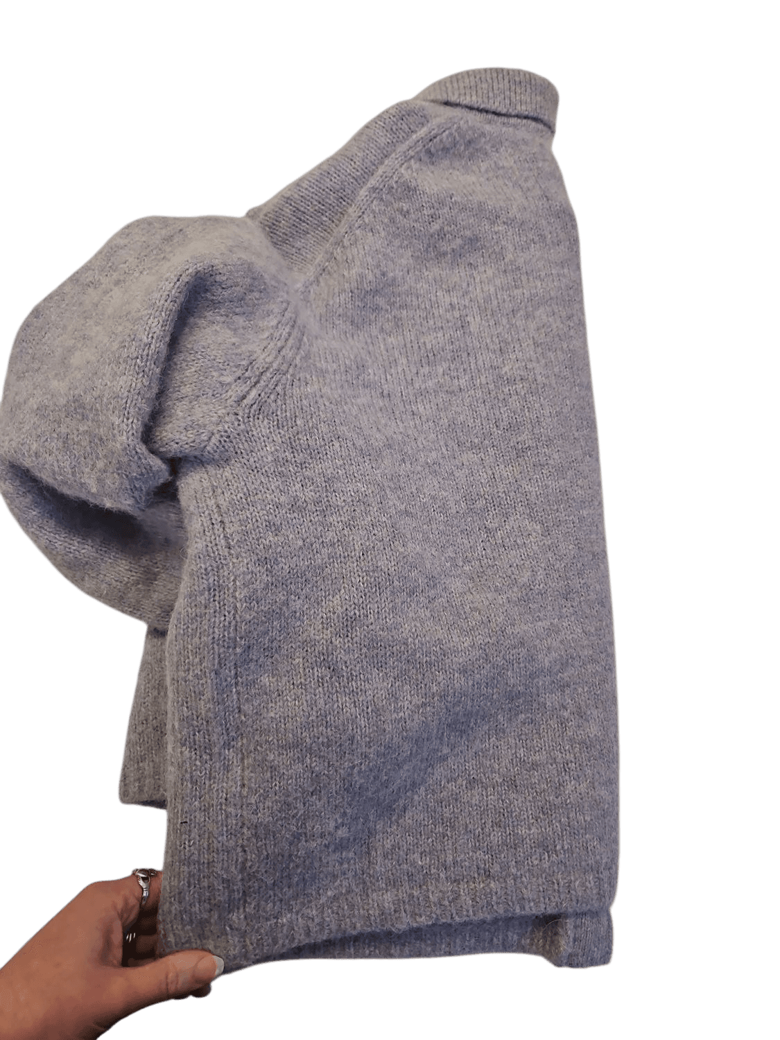 & Other Stories Alpaca Wool Blend Collared Cardigan - Lavender Grey 5