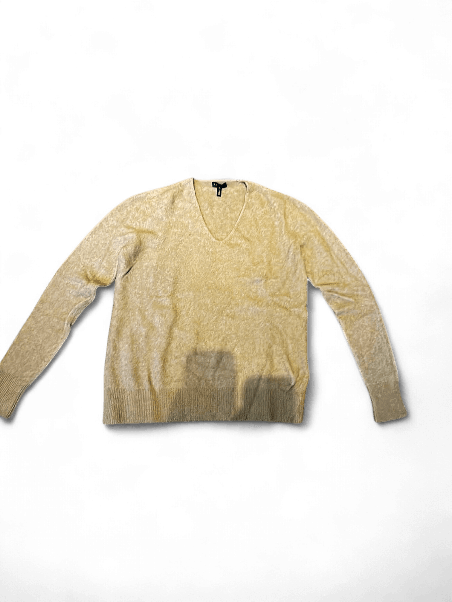 ESCADA Luxury Beige Cashmere V-Neck Sweater - Size S 1