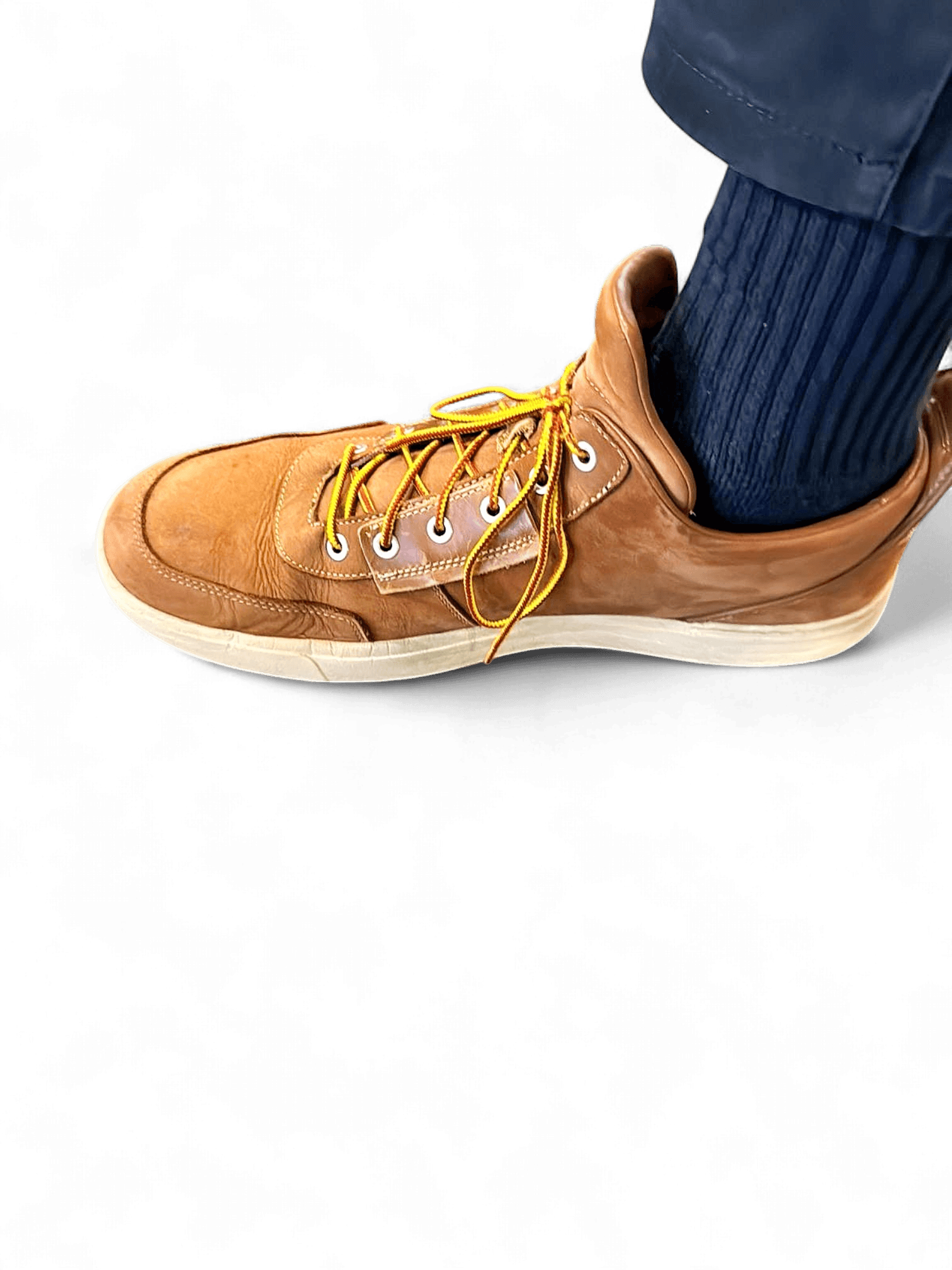 Men's Brown Leather Boots with Yellow Laces - Casual Work Style 2