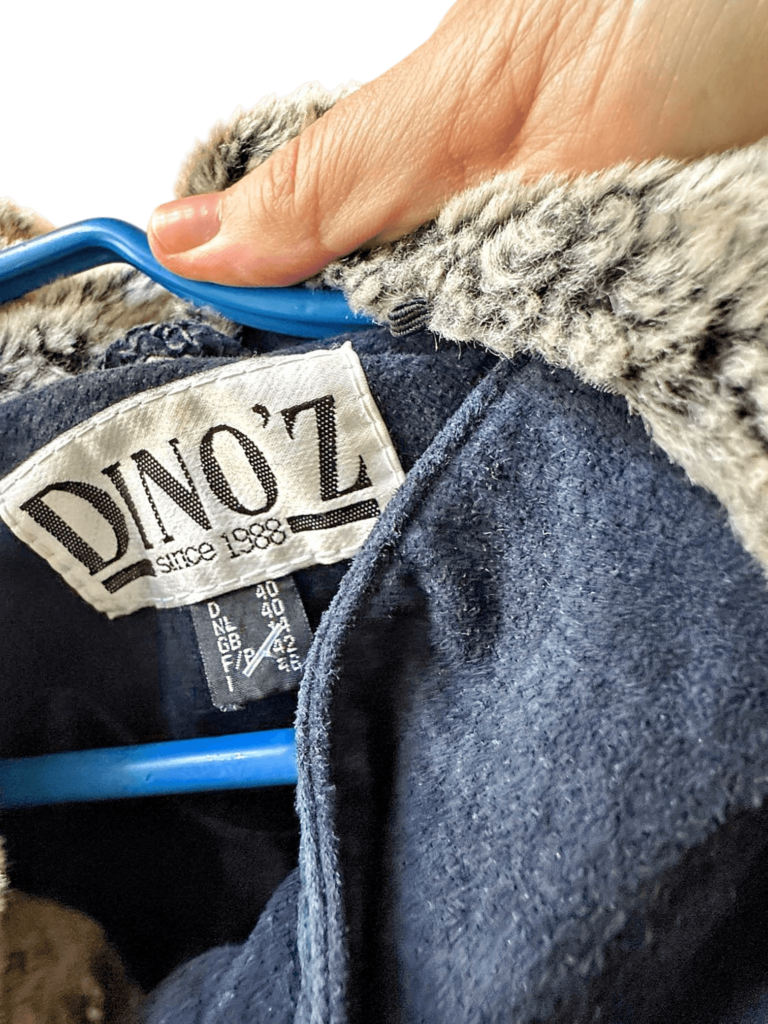 Vintage DNO'Z Patchwork Leather Jacket with Fur Collar - Size 40 9