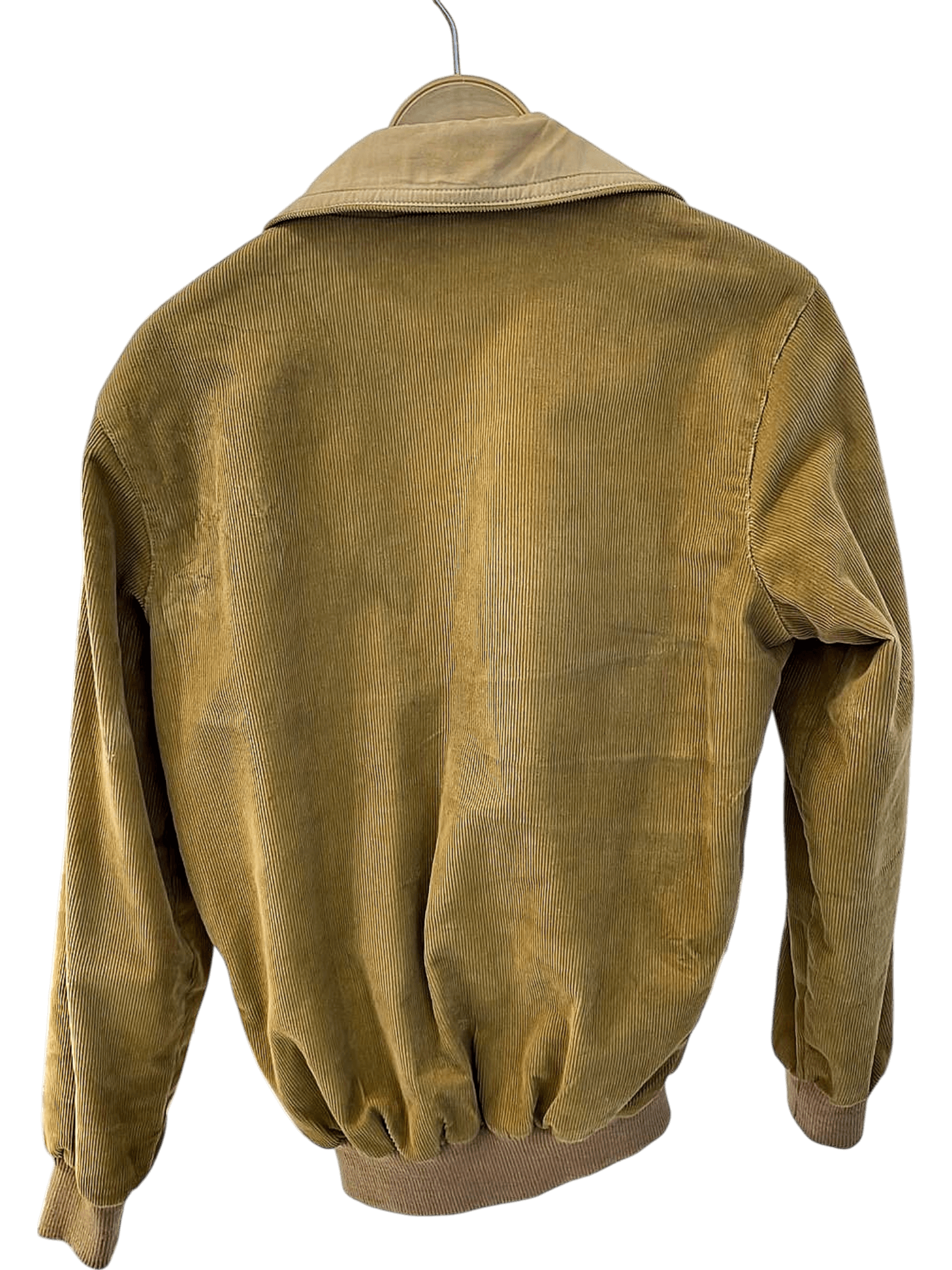 Tan Corduroy Bomber Jacket - Classic Style with Front Pockets 2