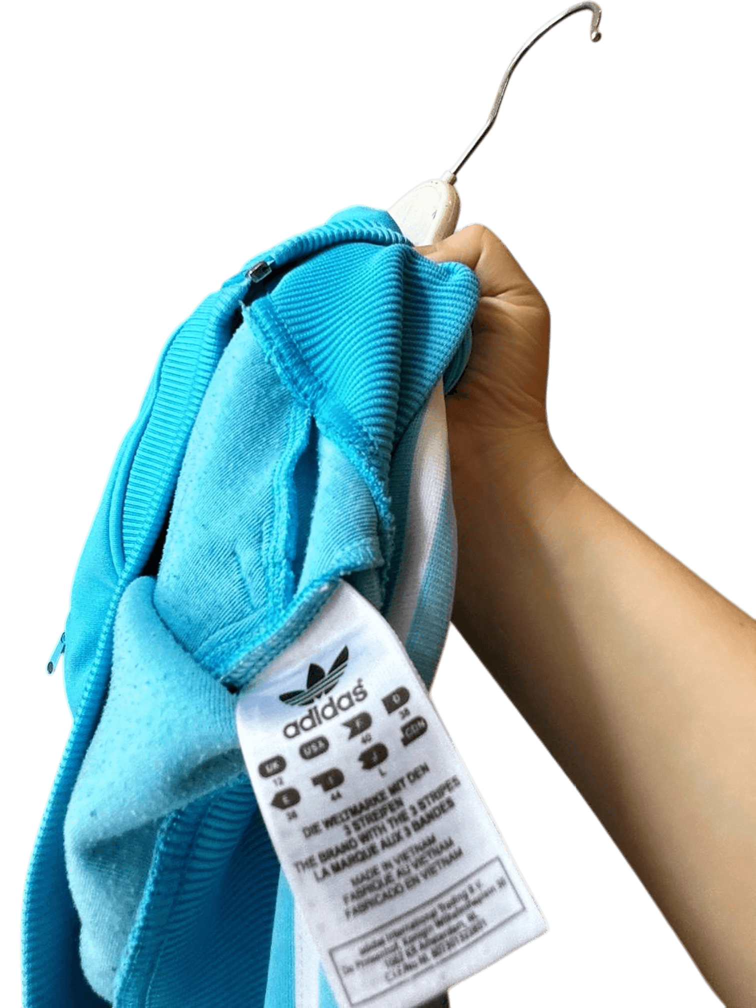 Vintage Y2K Adidas Light Blue Zip-Up Hoodie - Size S 5