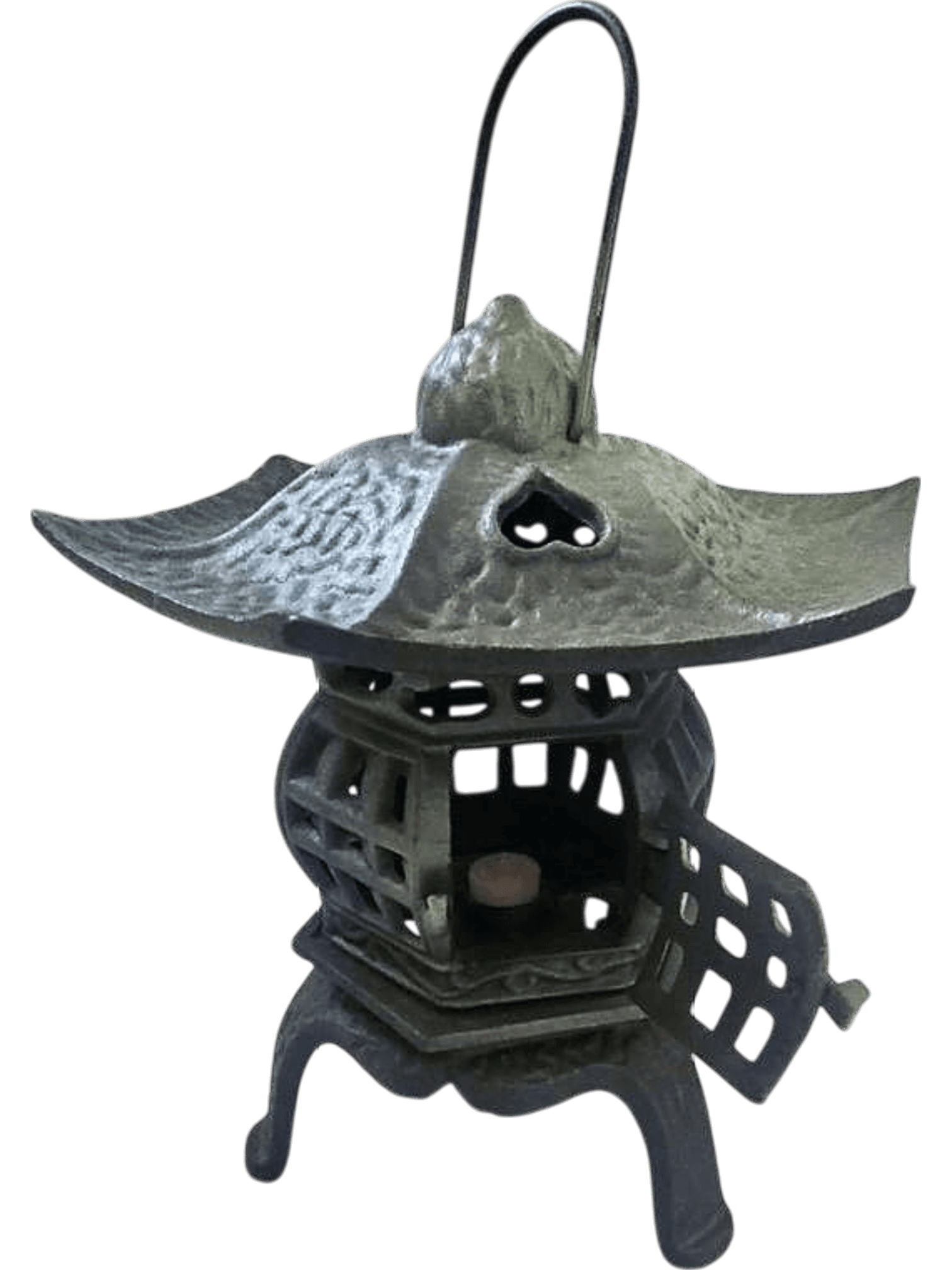 Vintage Cast Iron Japanese Pagoda Lantern Garden Decoration 3