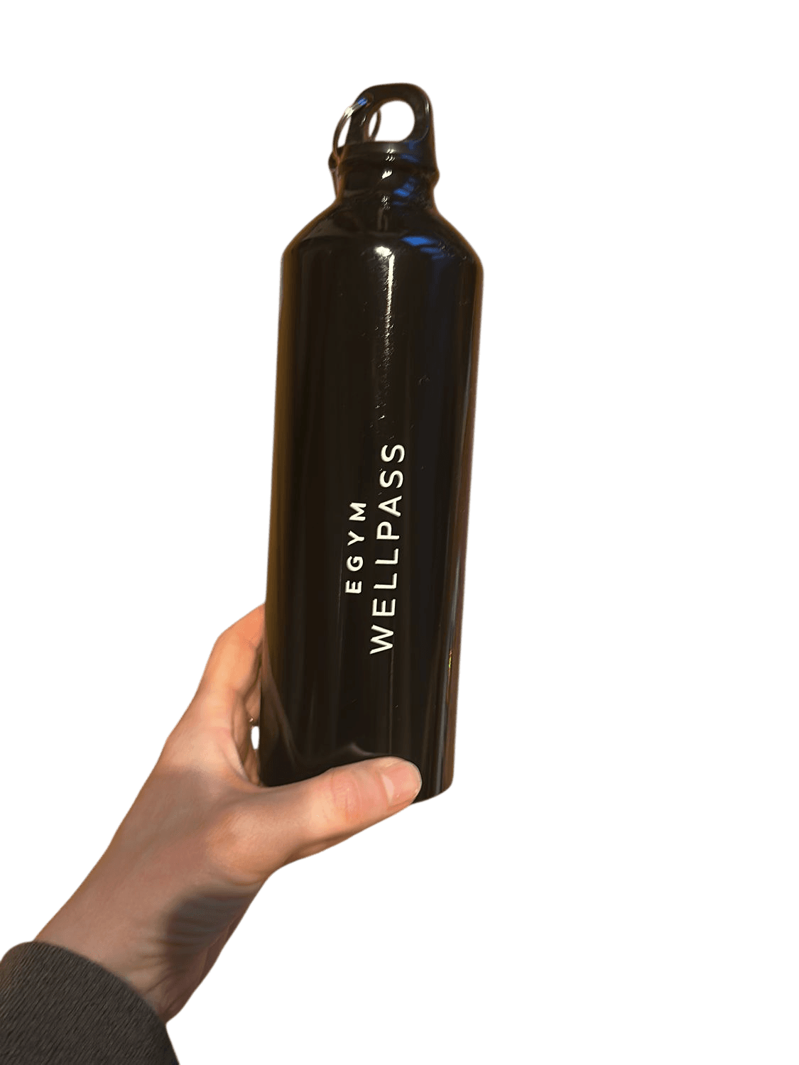 EGYM Wellness Black Metal Water Bottle with Carabiner 1