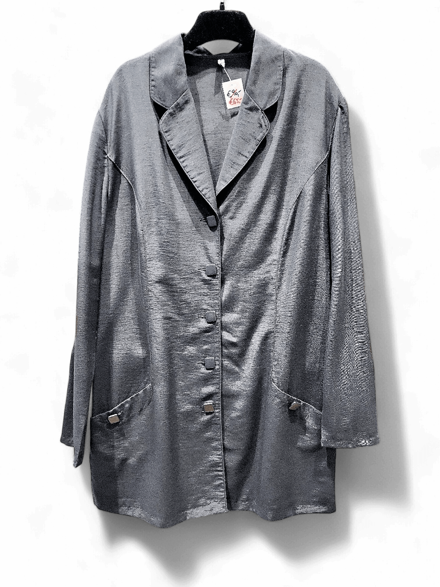 Modern Gray Long Sleeve Trench Coat 1