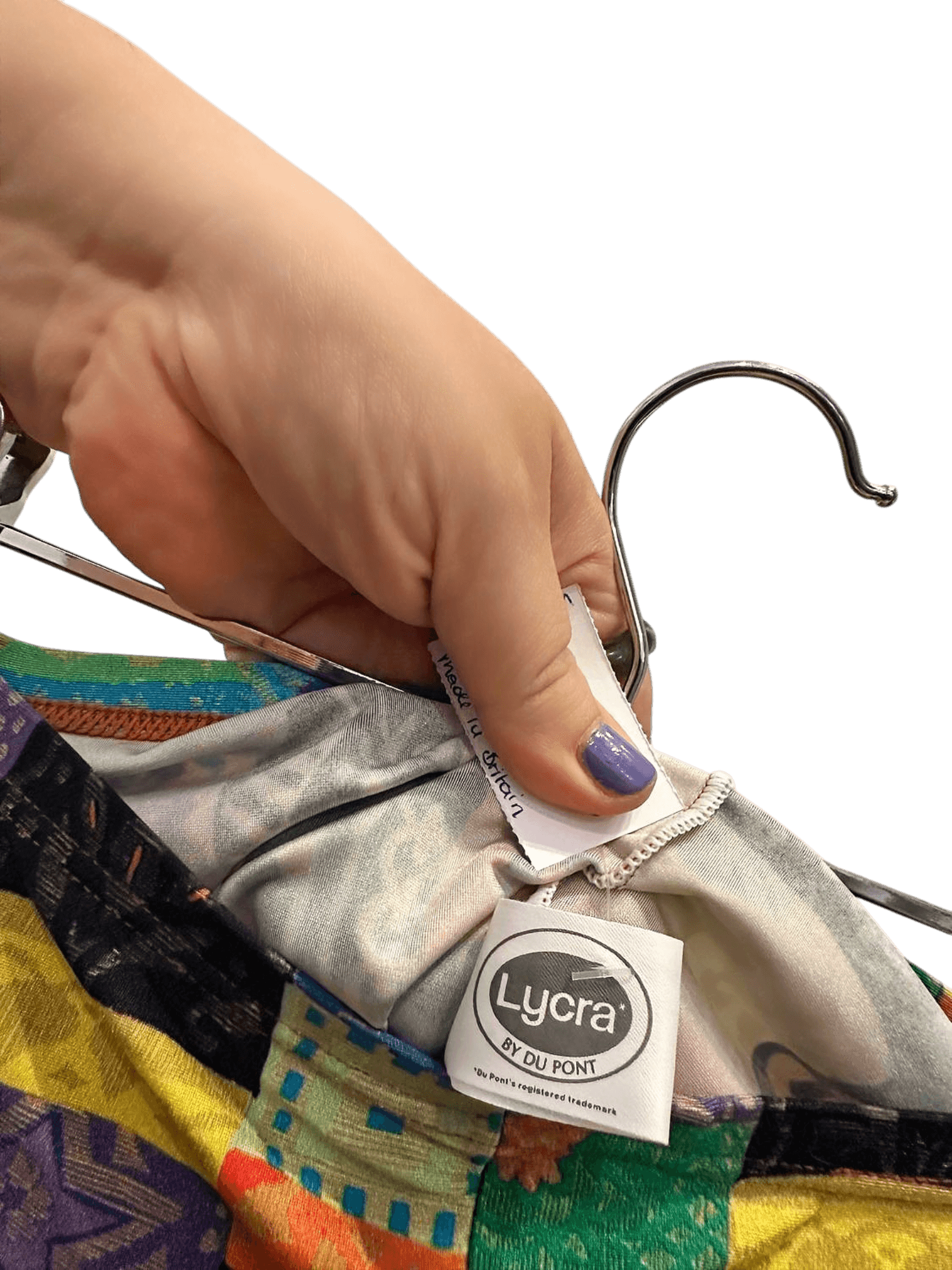 Vintage 90s Colorful Patchwork Lycra Leggings by DuPont 3