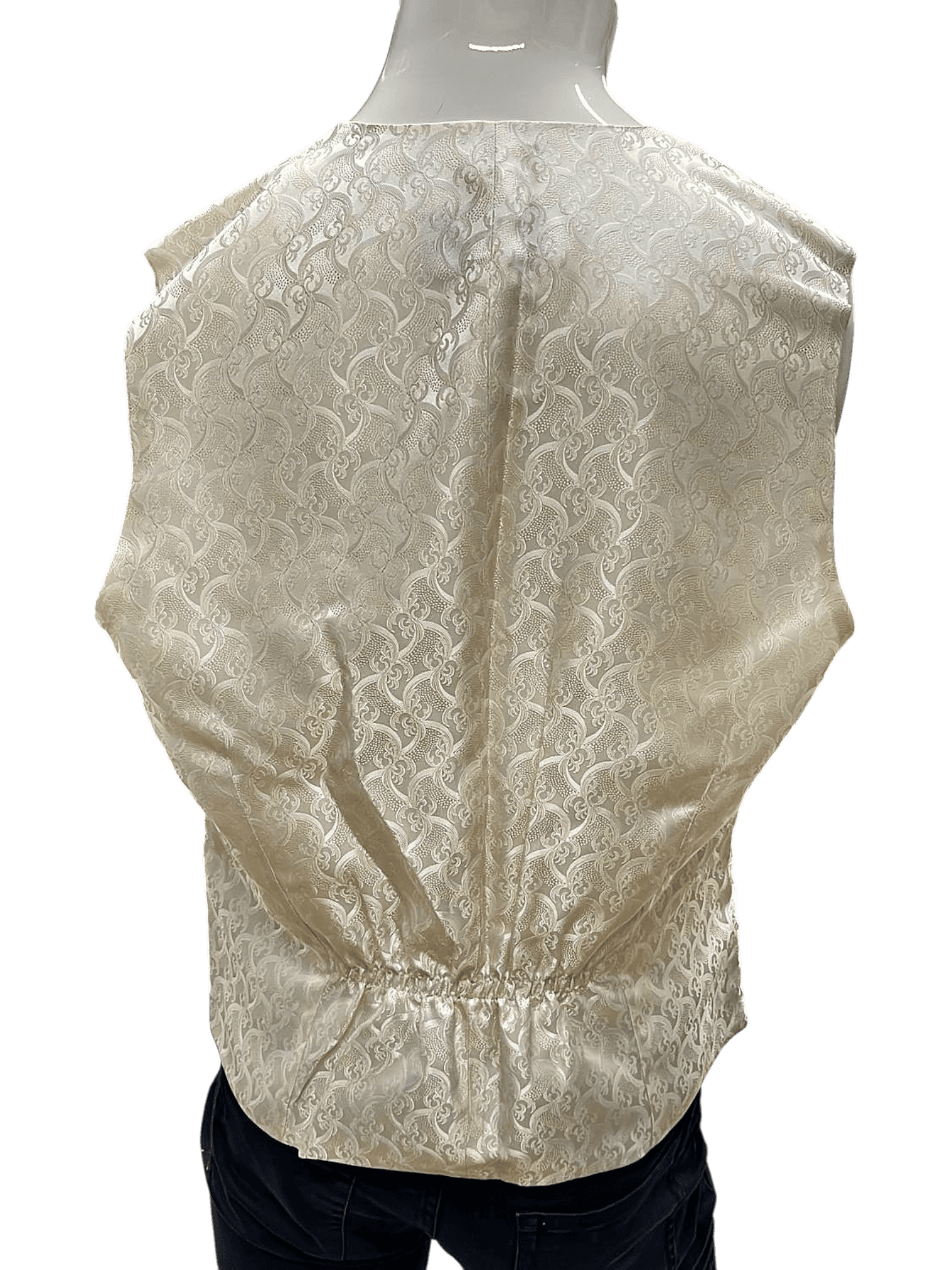 TZIACCO Elegante Herrenweste - Cremeweiß mit Paisleymuster - Größe 52 2