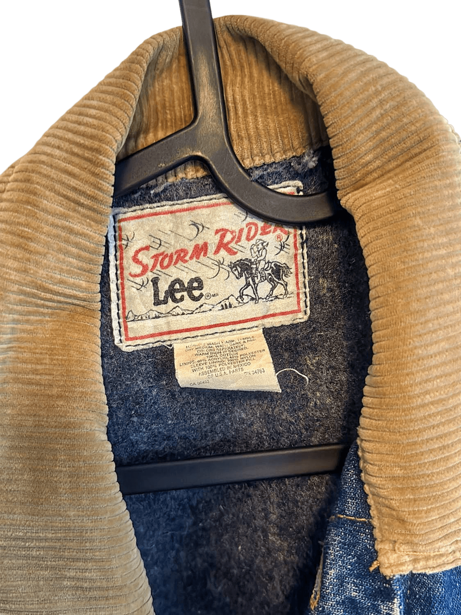 Vintage Lee Storm Rider Denim Jacket with Corduroy Collar 2