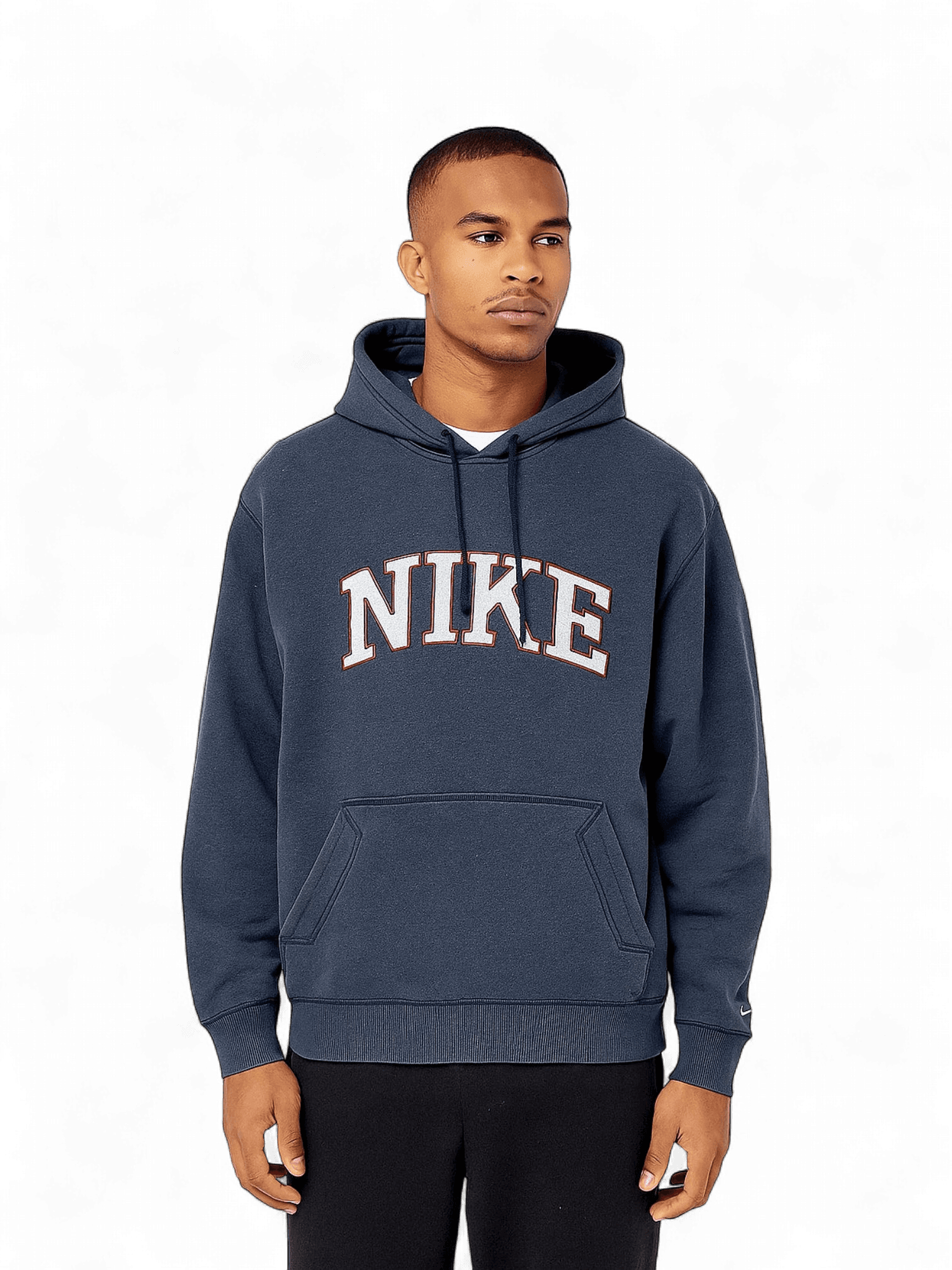 Nike Navy Blue Hoodie with Classic Logo - Collegiate Style Sweatshirt 1