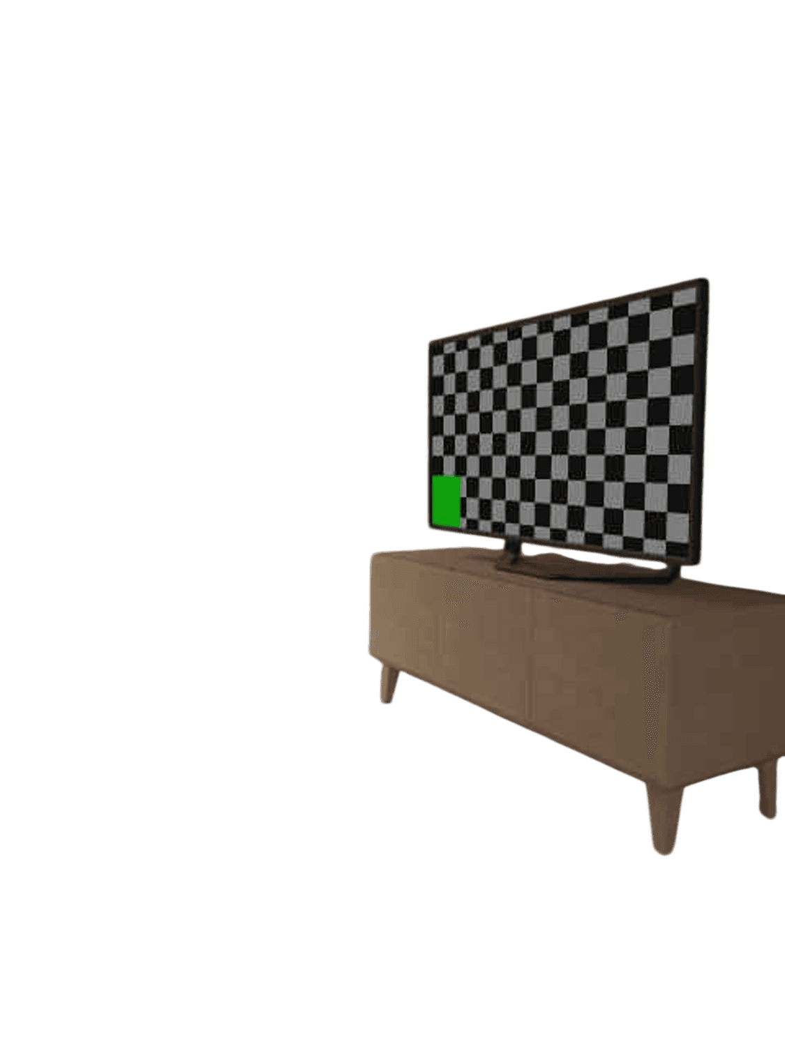 Sleek Black Flat Screen TV with Modern Light Wood Stand 1