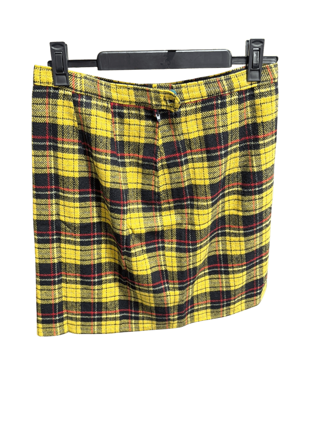 Vibrant Yellow Tartan Plaid Mini Skirt - High-Waisted Wool 2