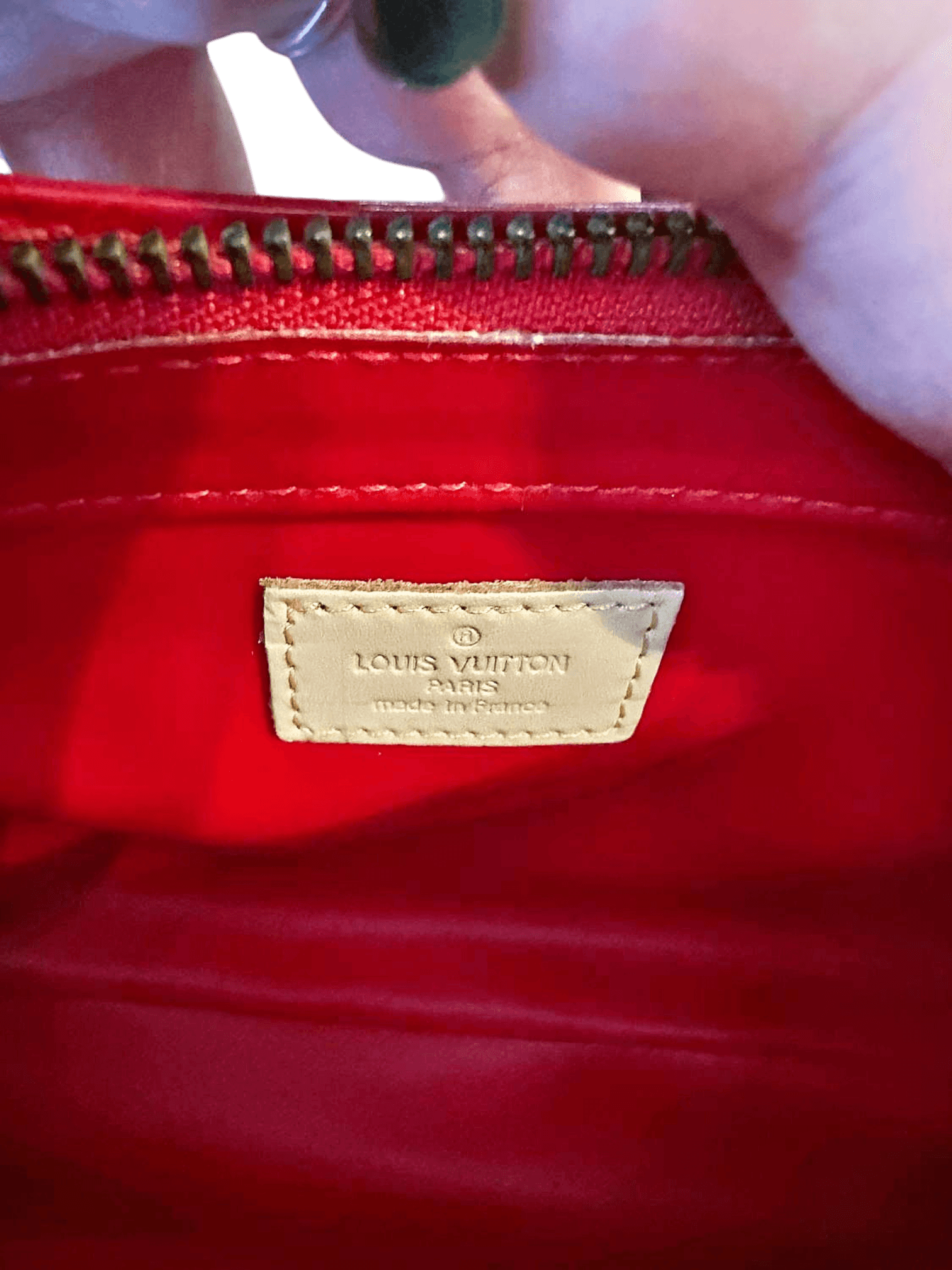 Louis Vuitton Red Monogram Vernis Pochette Accessoires Bag 5