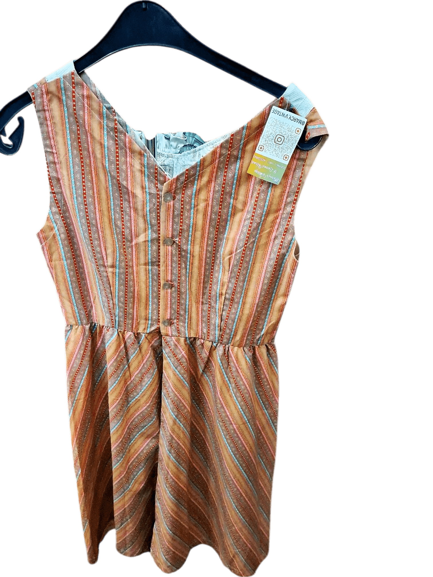 Striped Sleeveless Sundress - Colorful Summer Dress with Buttons 1