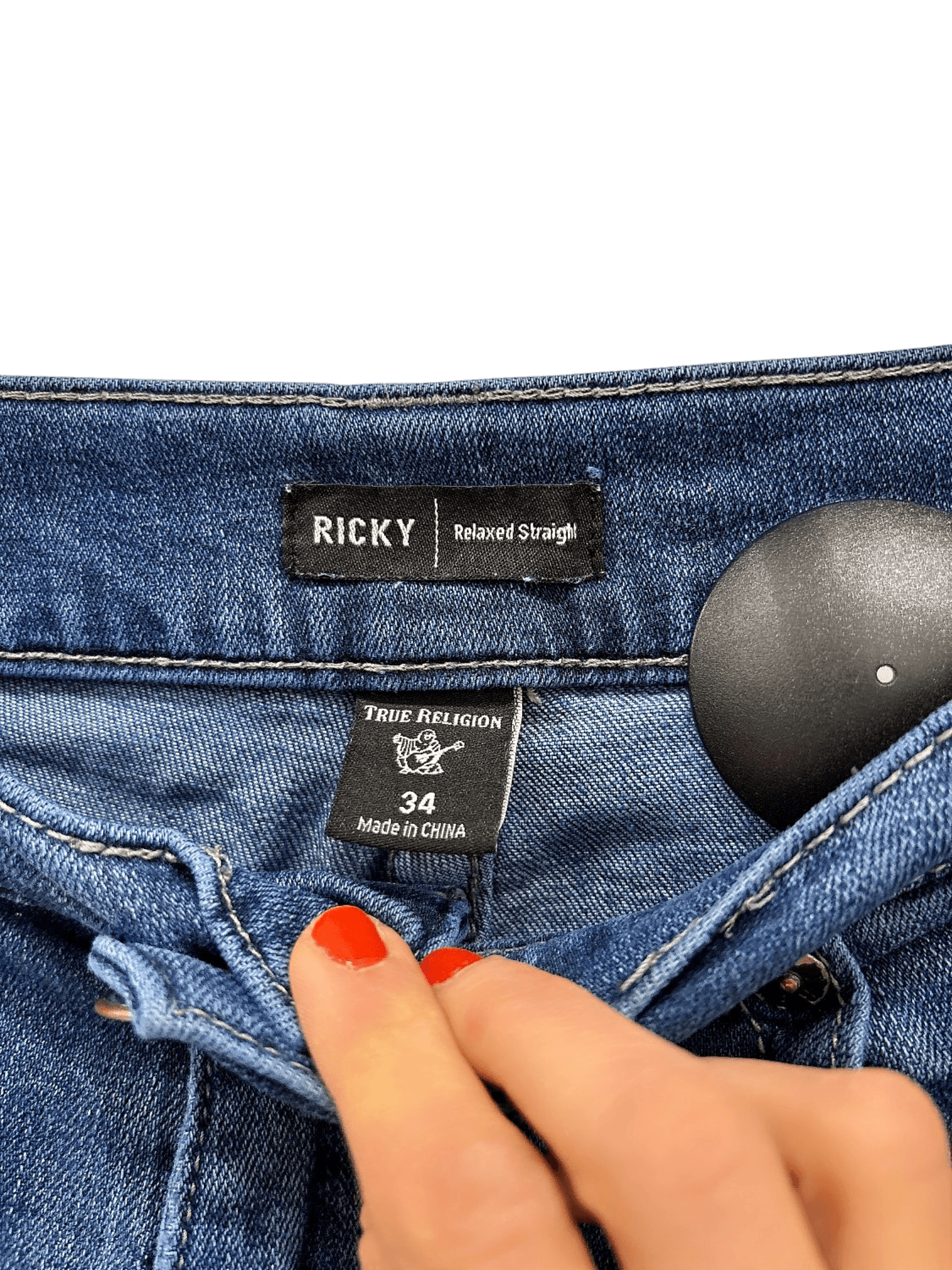 True Religion Ricky Relaxed Straight Jeans - Size 34 3