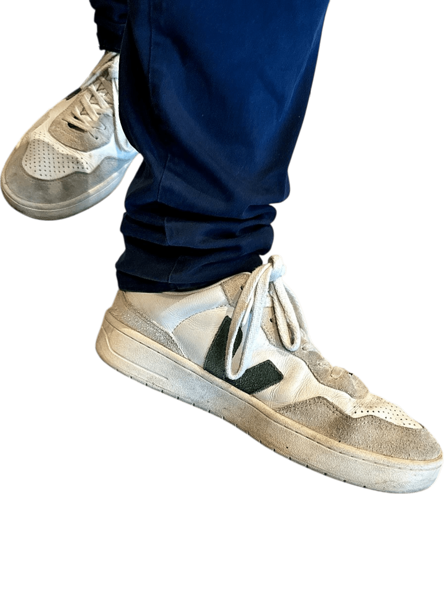 Veja V-10 Sneakers - Weiß mit grünem V-Logo 1
