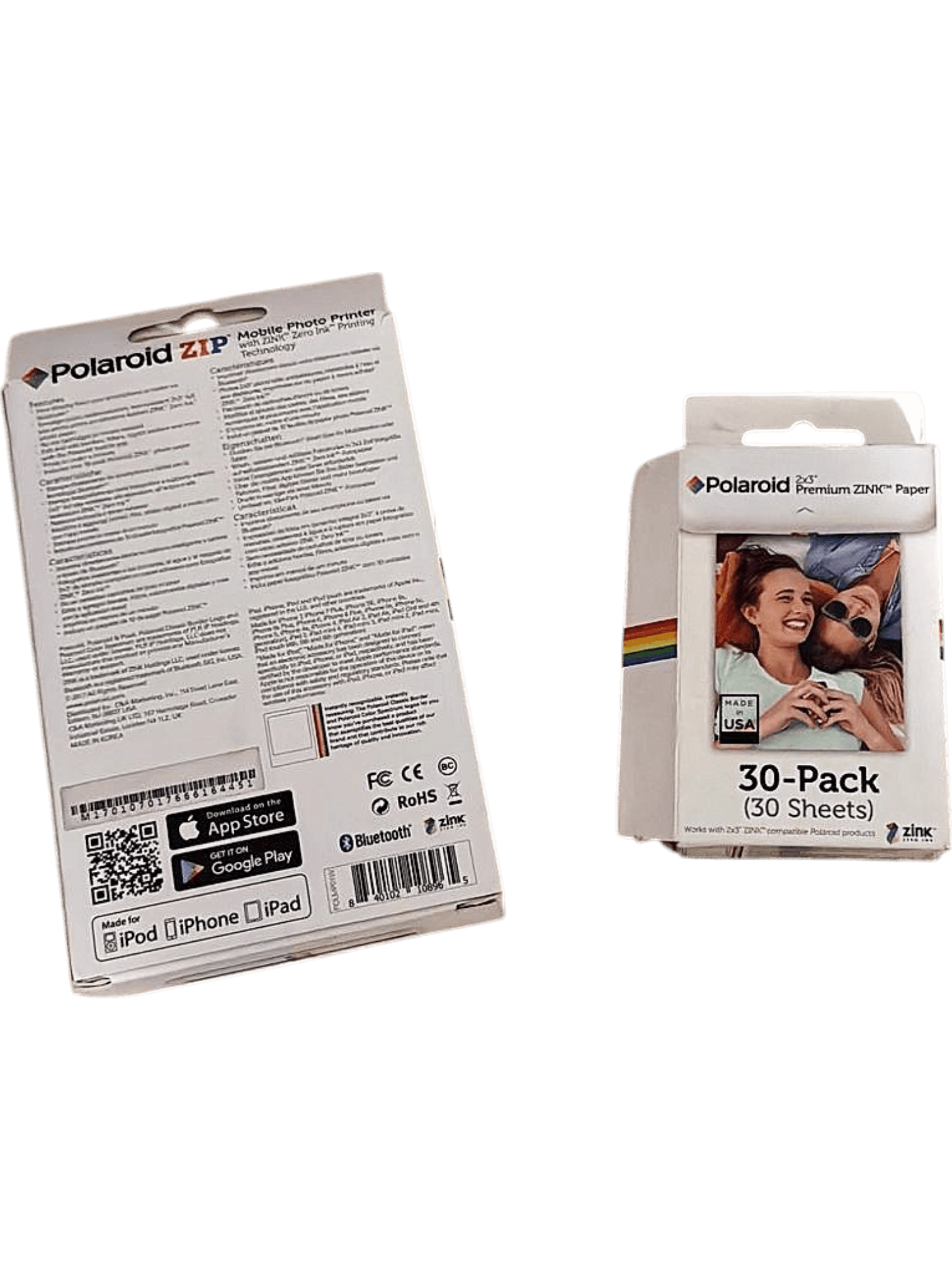 Polaroid ZIP Mobile Photo Printer with 30-Pack Premium ZINK Paper 1