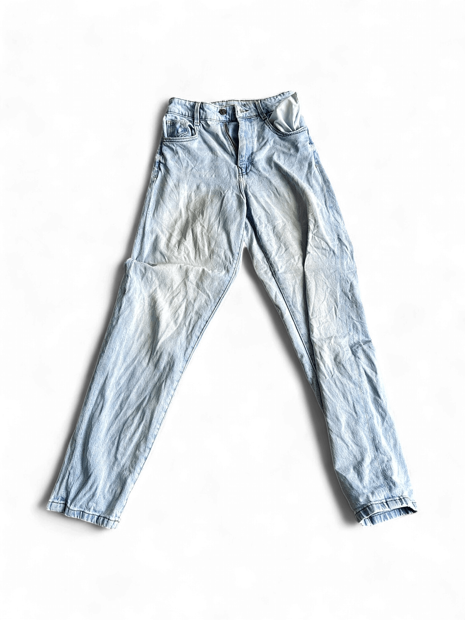 Light Blue High-Rise Denim Jeans - Classic Straight Leg 1