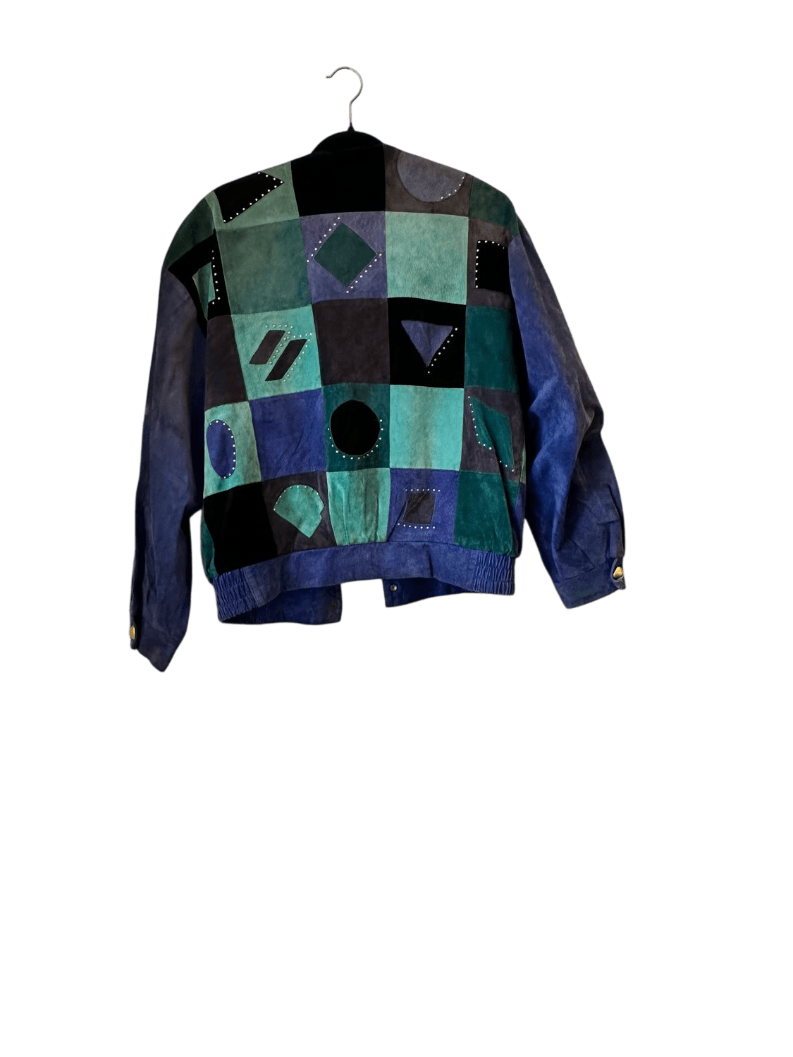 Vintage DINO'Z Patchwork Leather Bomber Jacket - Size M/L 3