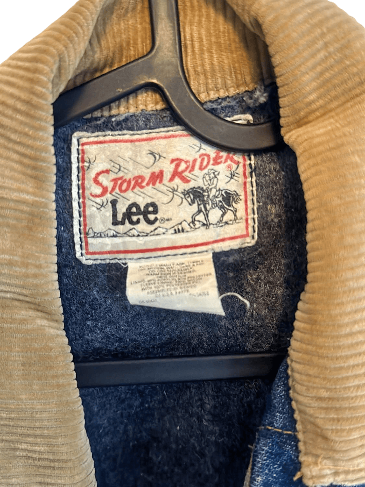 Vintage Lee Storm Rider Denim Jacket with Corduroy Collar 3