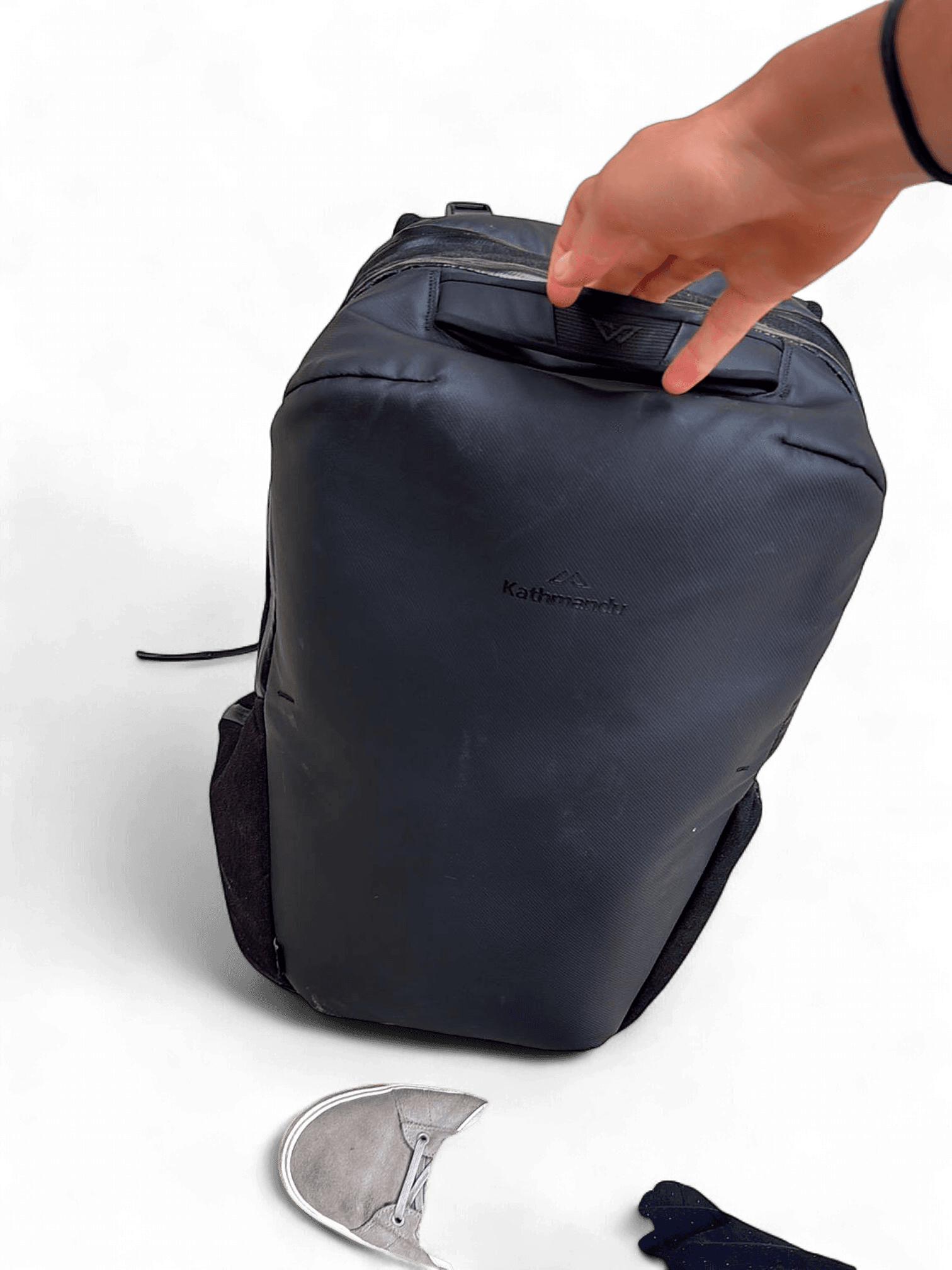 Kathmandu Black Travel Backpack - Minimalist Design 1