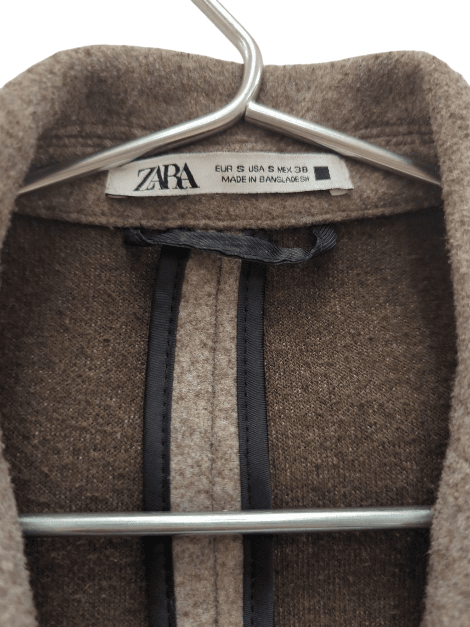 Zara Brown Wool Blend Coat - Size S 2