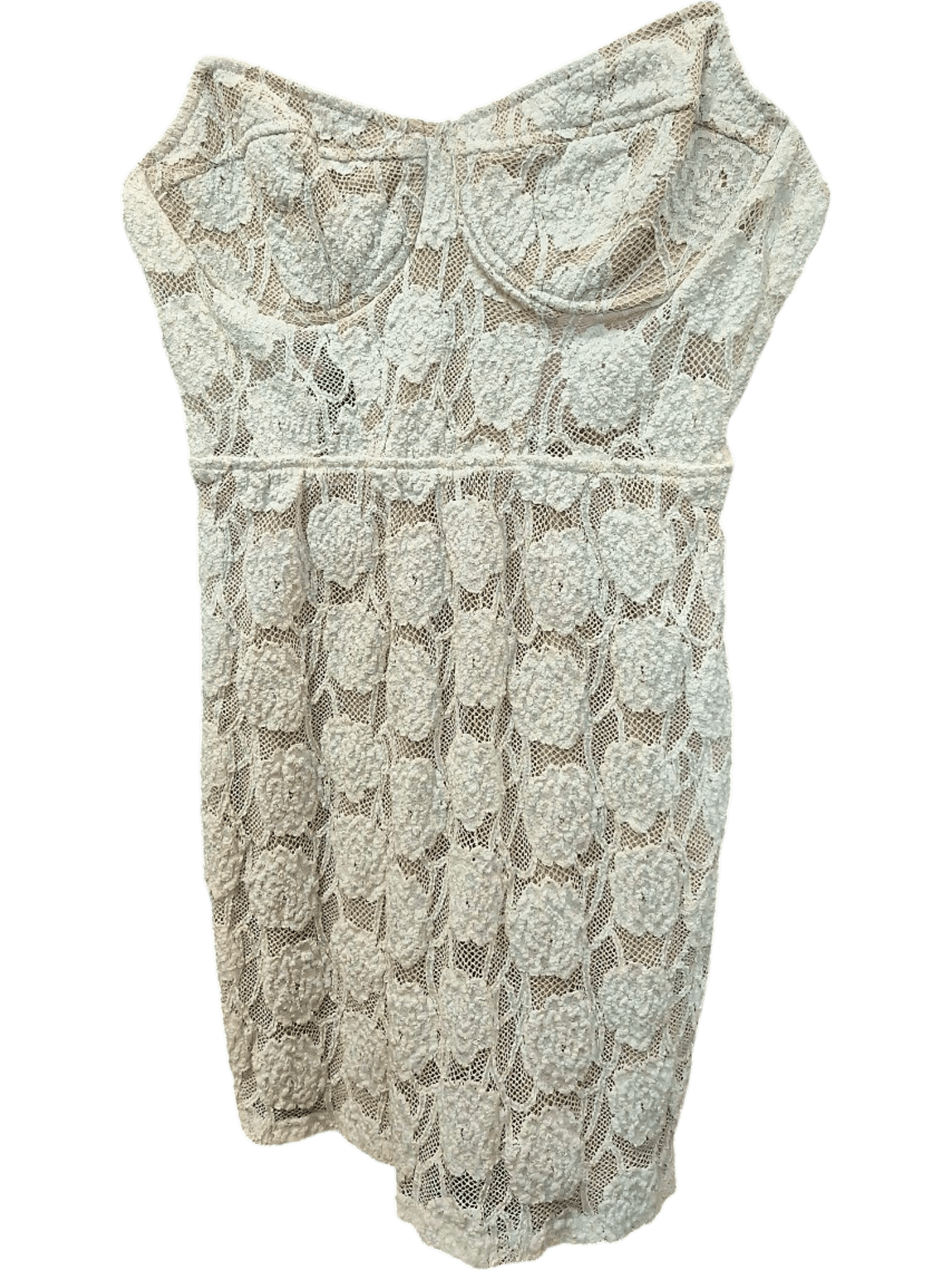 Gerard Darel Strapless Lace Bodycon Dress - Elegant Floral Pattern 1