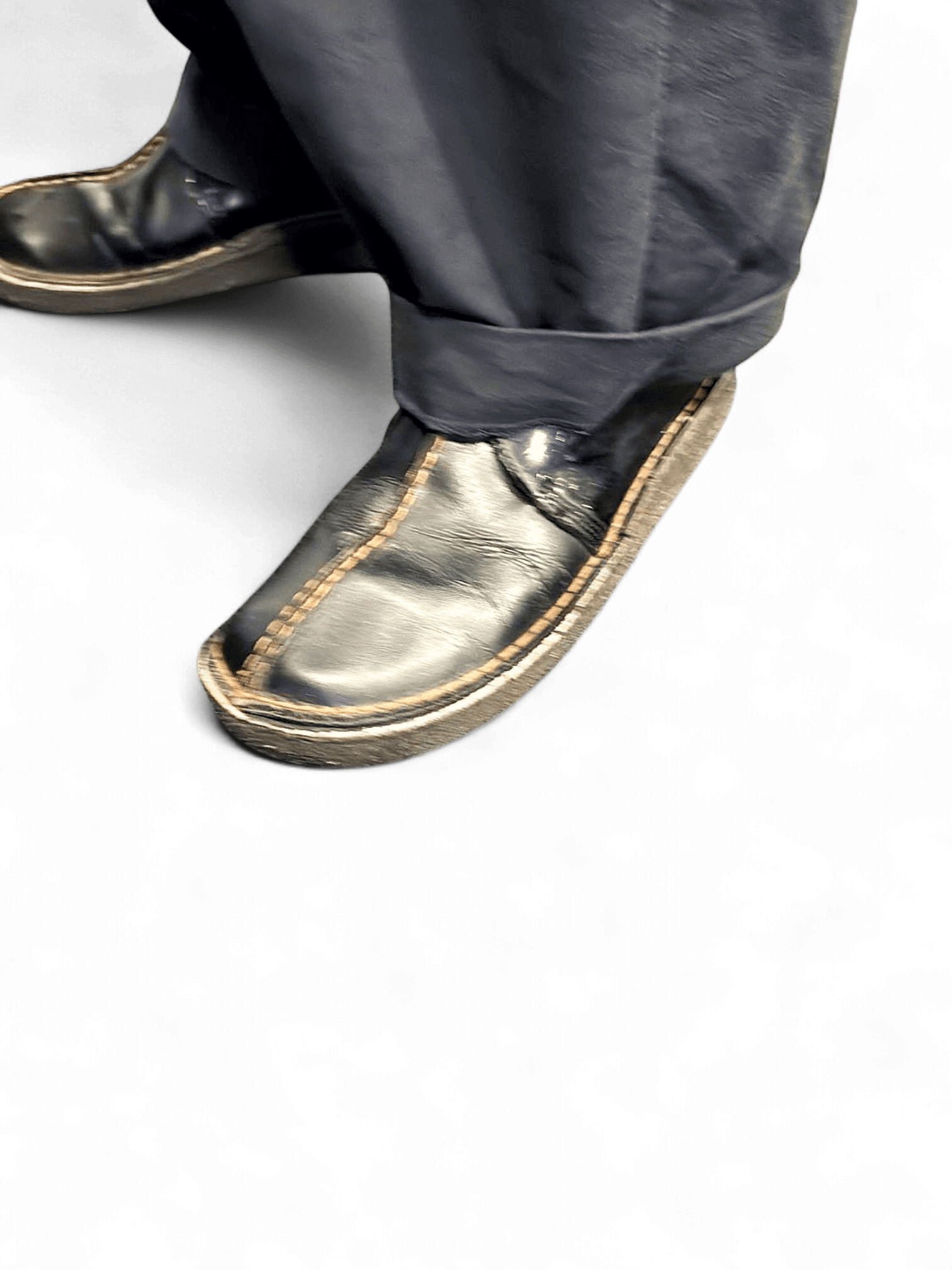 Clark's x Patta Black Leather Loafers with Contrast Stitching 2