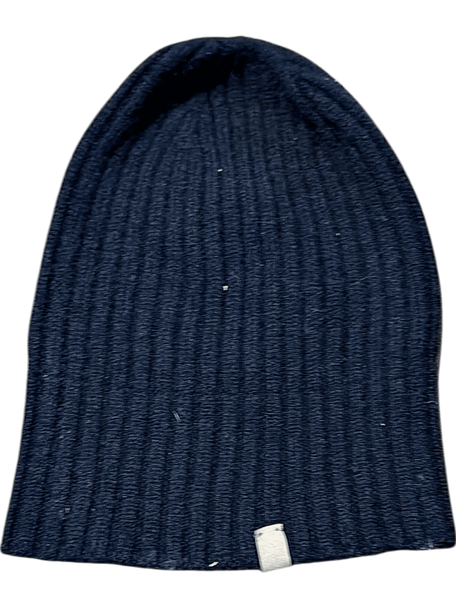 Black Ribbed Beanie Hat with Brand Tag 1