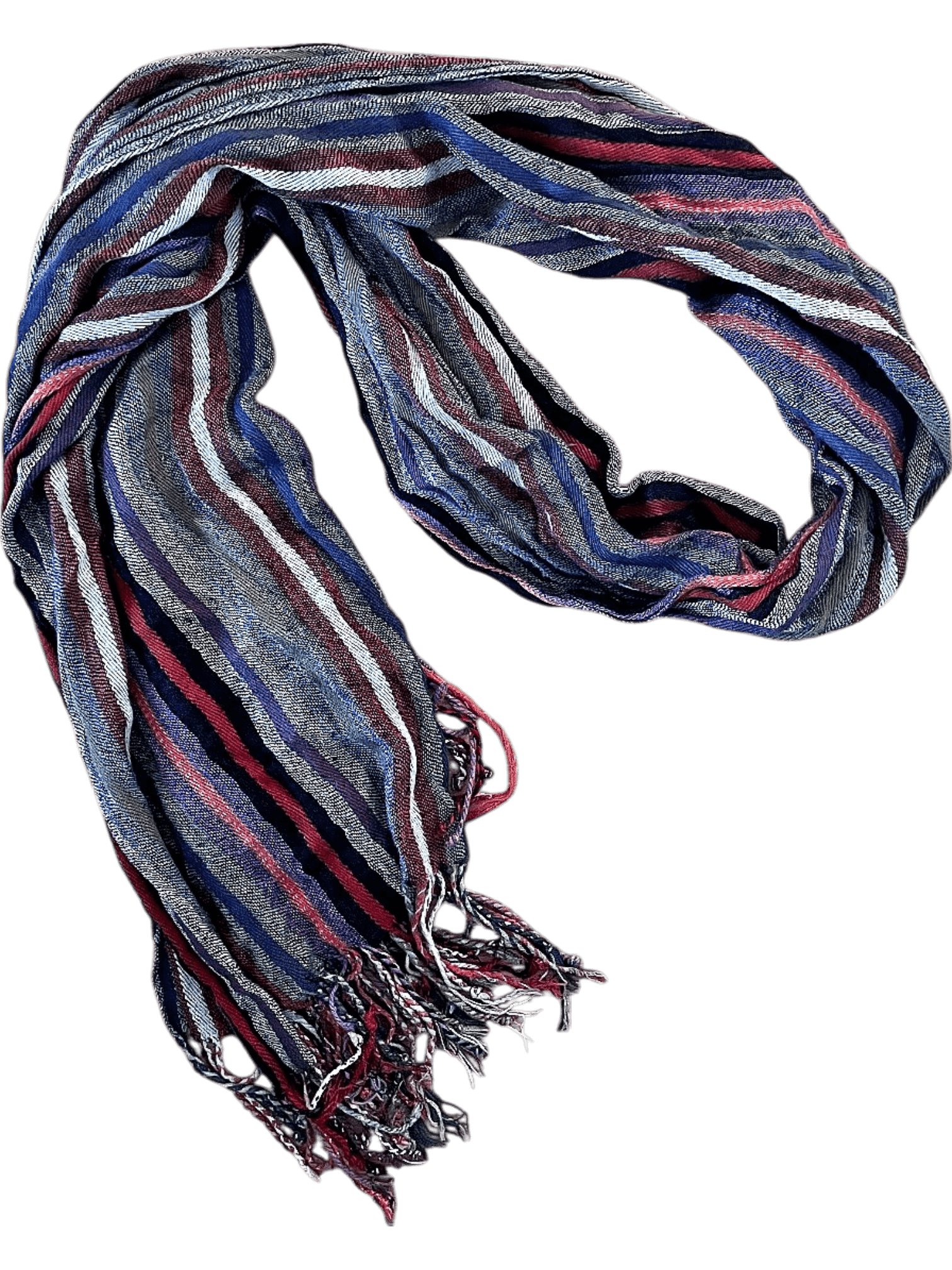 Bunter Streifenschal mit Fransen 1