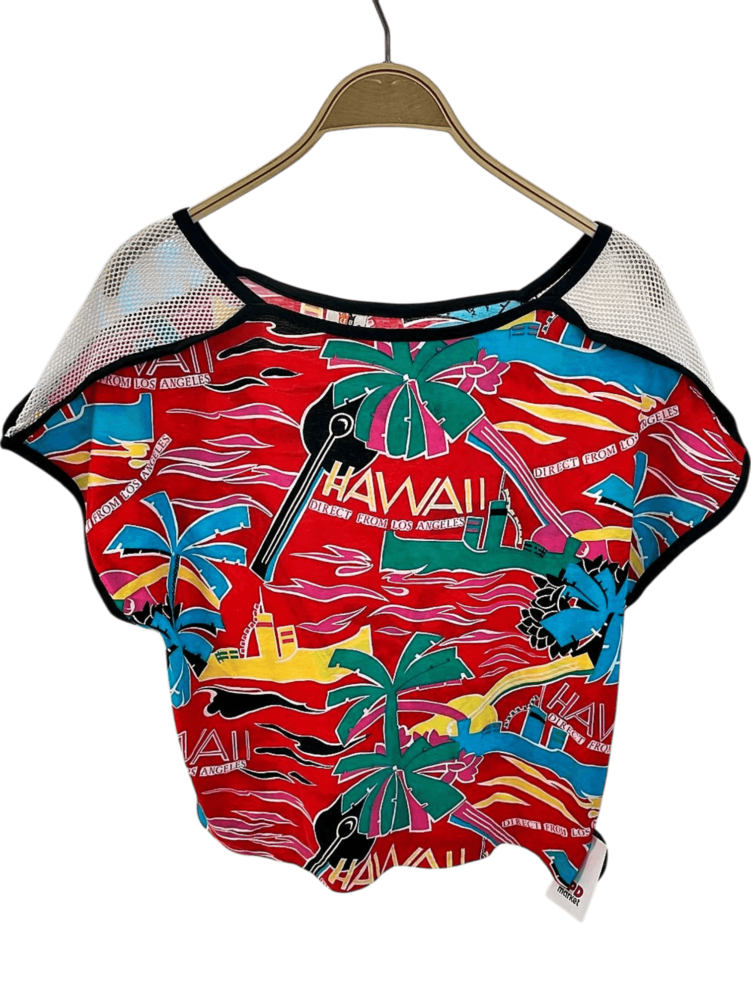 Cieffebì Hawaii Print Mesh Crop Top - Size L 1