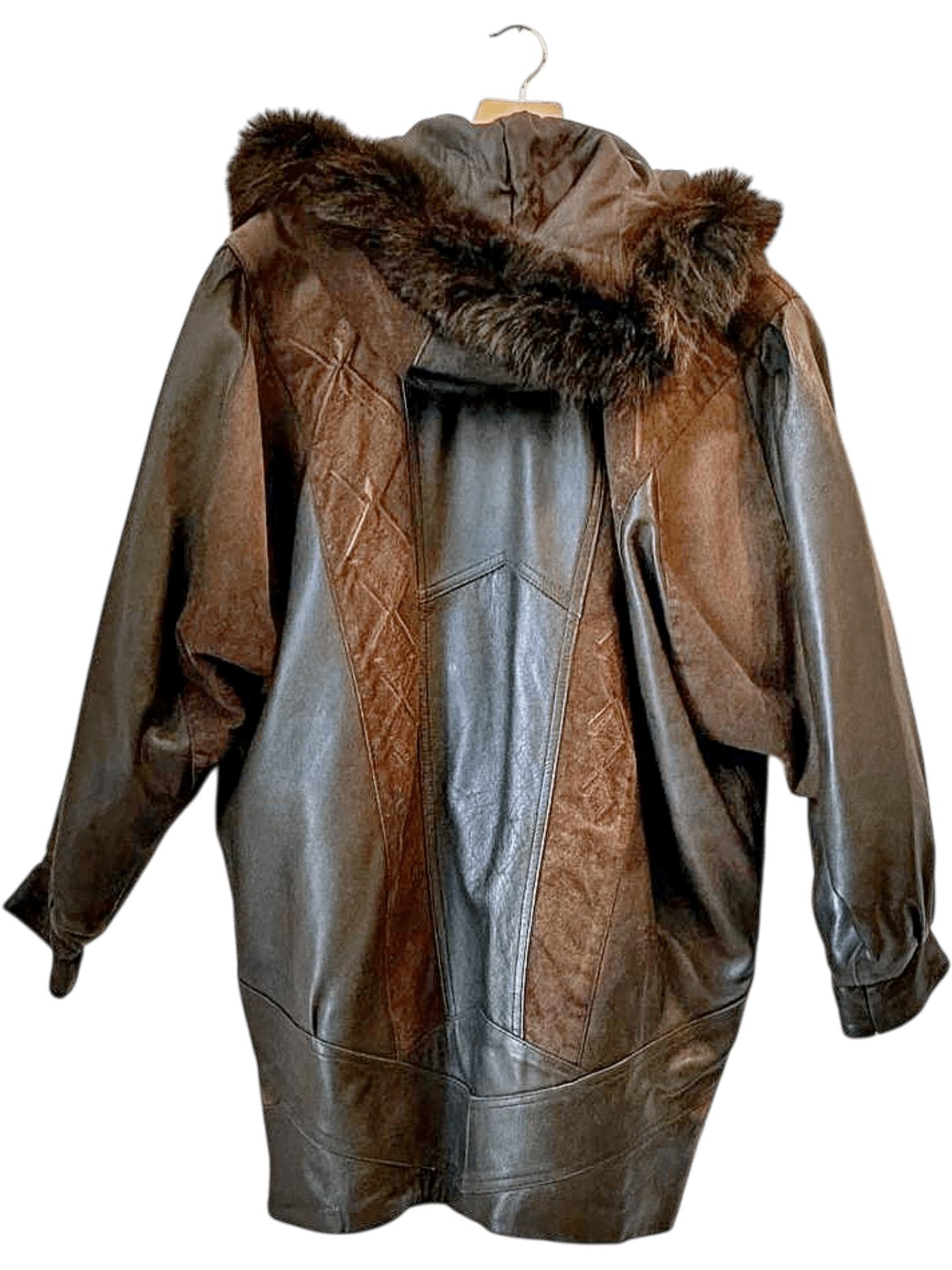 Vintage Century Paris Leather Jacket with Fur Hood - Size 2 2