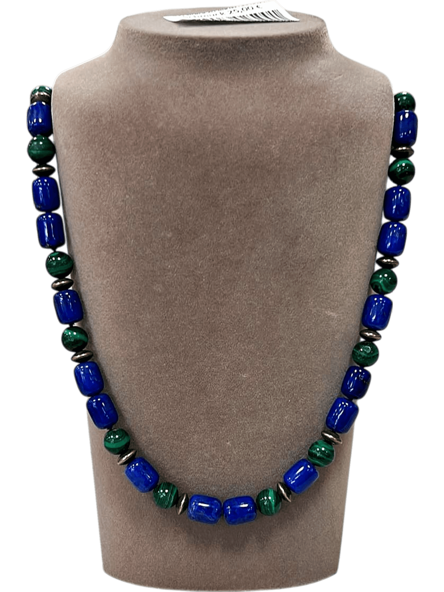 Handgefertigte Halskette mit Lapislazuli und Malachit 2