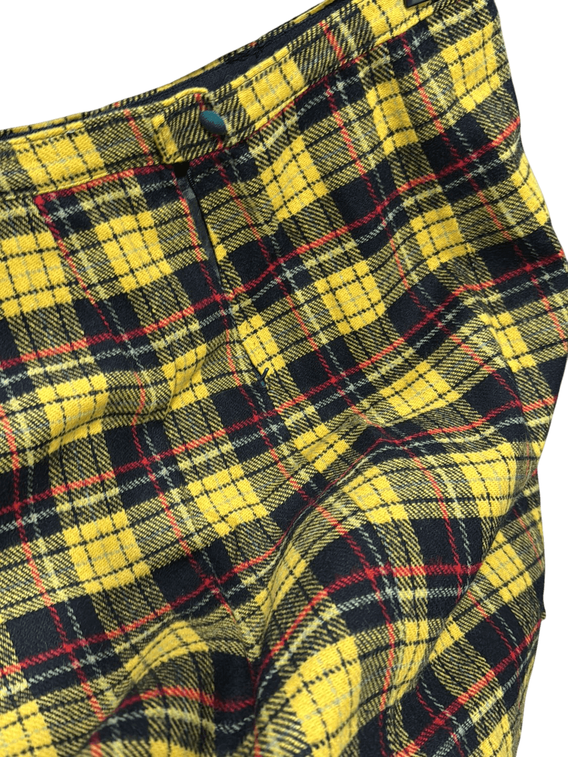 Vibrant Yellow Tartan Plaid Mini Skirt - High-Waisted Wool 3