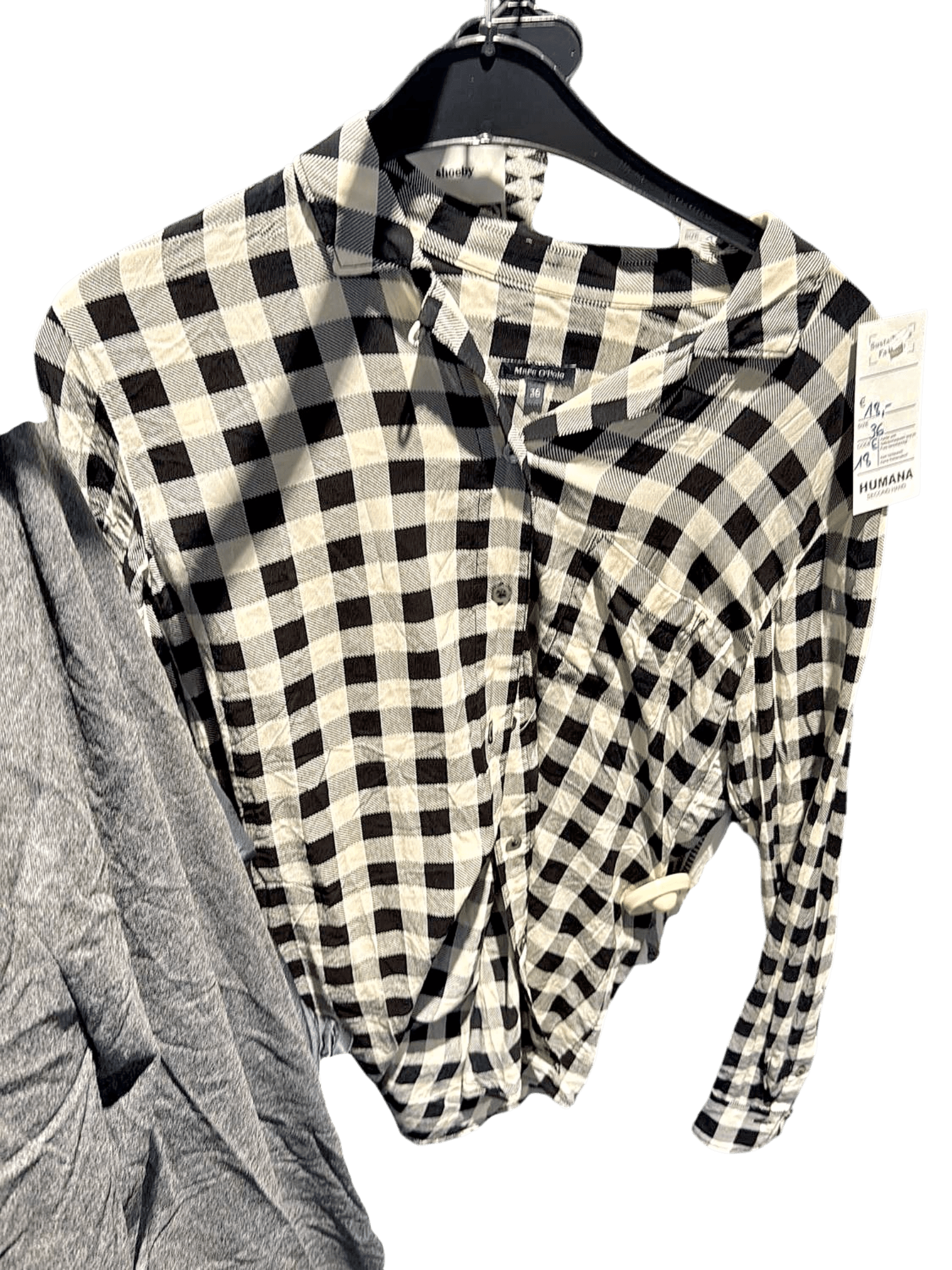 Marc O'Polo Kariertes Hemd - Schwarz-Weiß - Größe 36 1