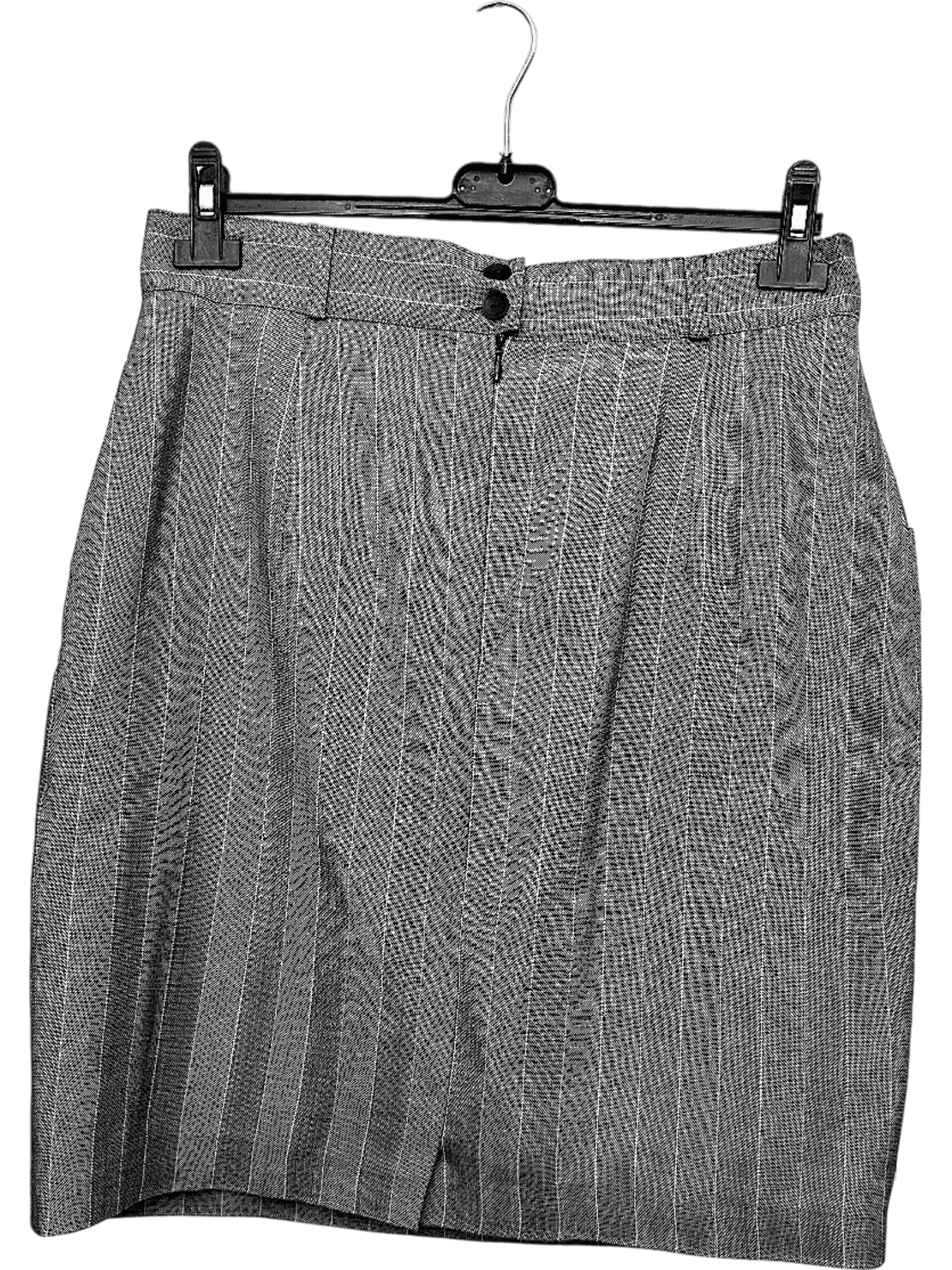 Vintage 70s Escada Grey Pinstripe Wool & Cashmere Pencil Skirt - Size 38/40 2