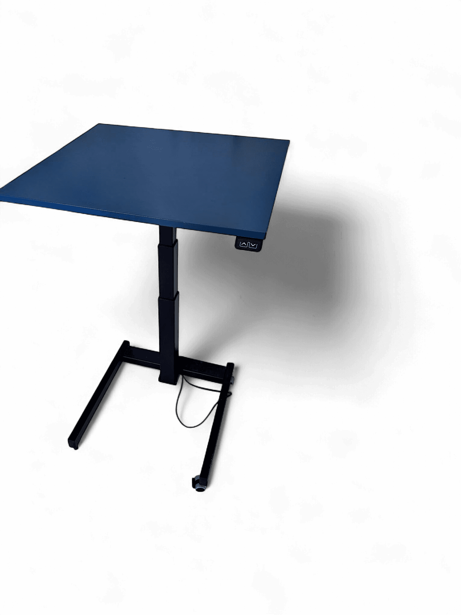 Electric Height-Adjustable Standing Desk with Blue Tabletop 1