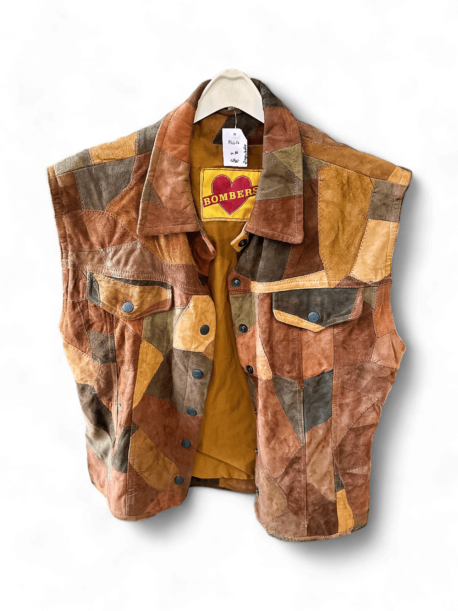 Unique Bomber Suede Patchwork Vest 1