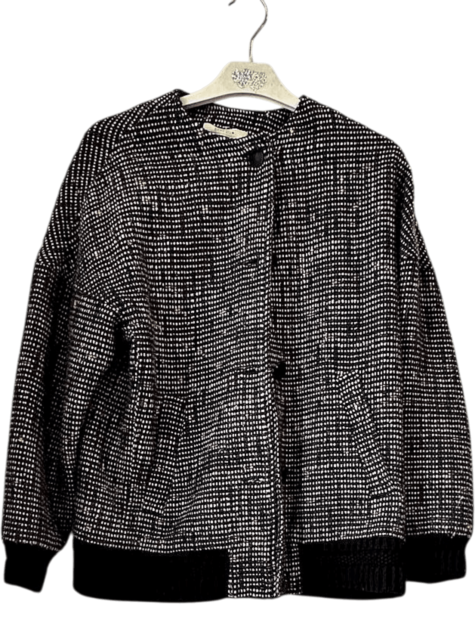 Sessùn Floora Bomber Jacket - Textured Black Pattern 1