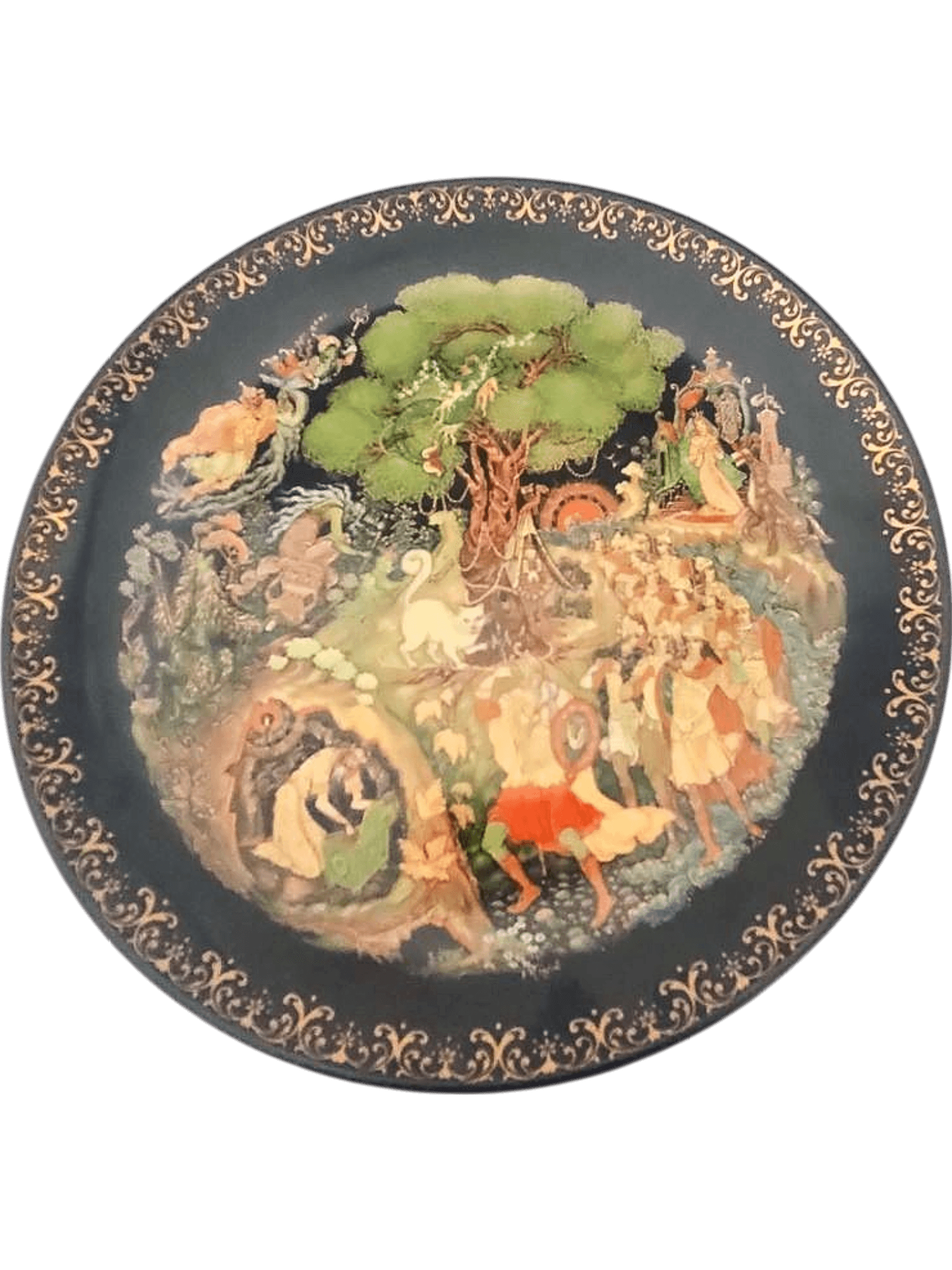 Vintage Russian Decorative Collector Plate with Fairy Tale Scene 2